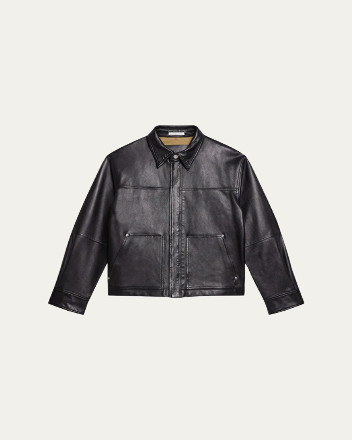 Helmut Lang Men's Bonded Leather Snap-Front Jacket