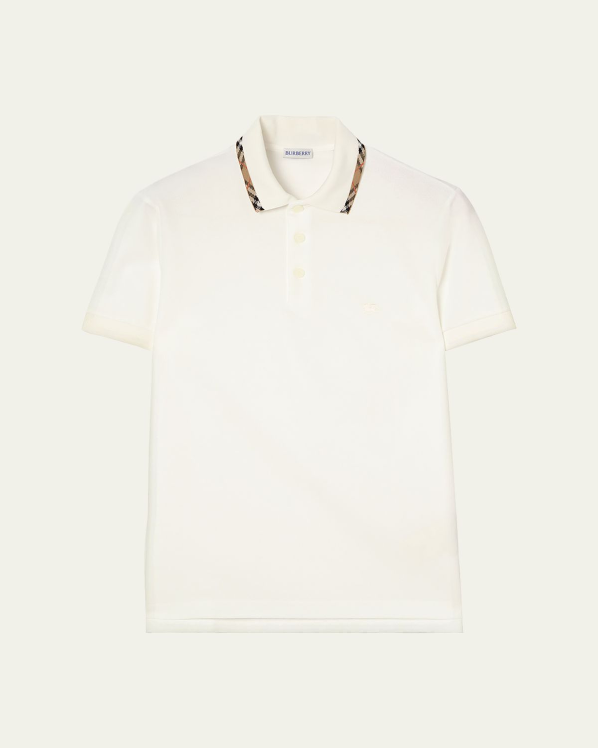 Burberry Men 's Slim Fit Check-Placket Pique Polo Shirt