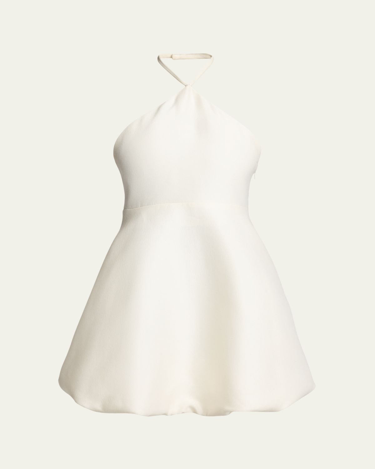 Balenciaga Sleeveless Silk-Wool Crepe Balloon Mini Halter Dress