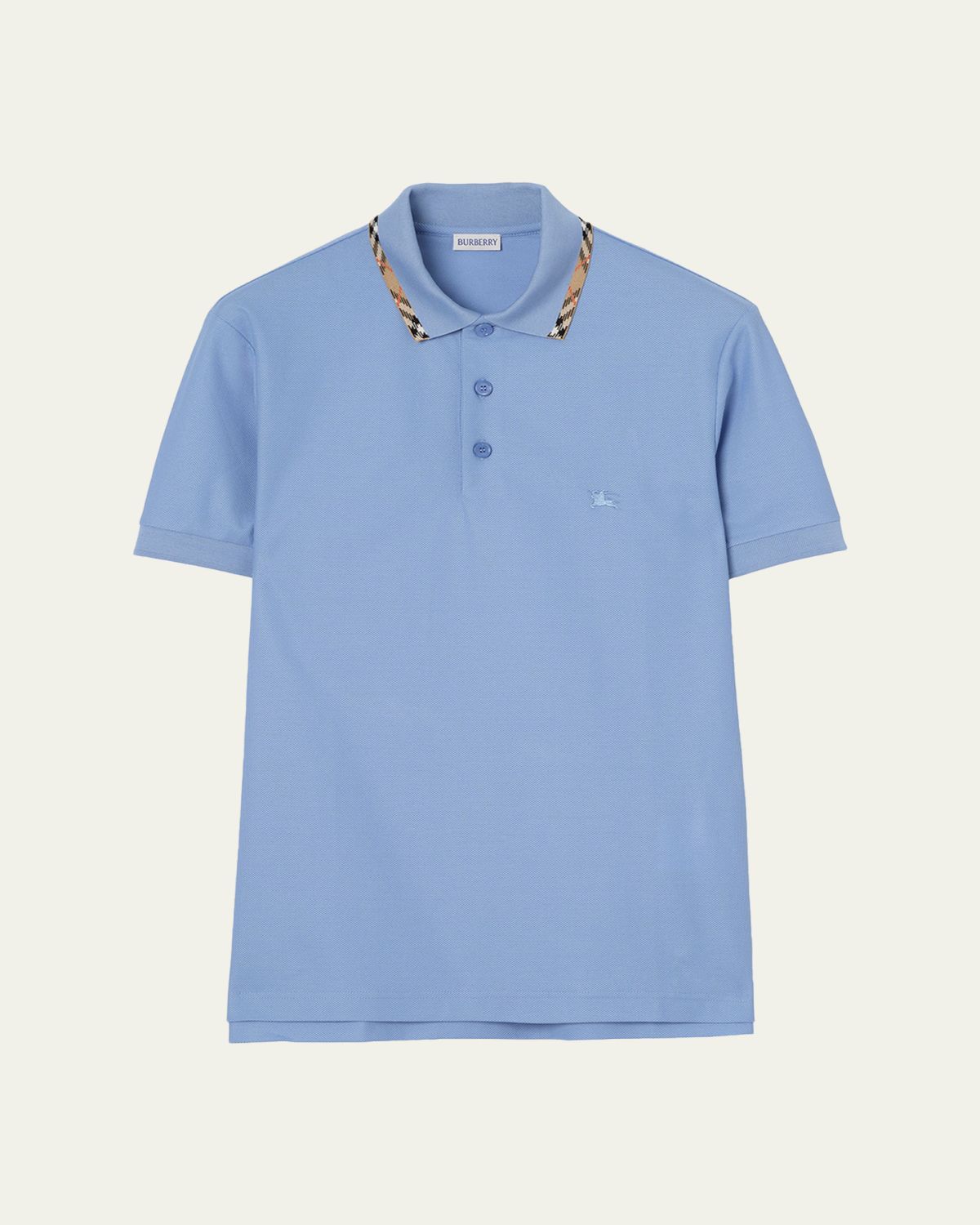 Burberry Men's Slim Fit Check-Placket Pique Polo Shirt