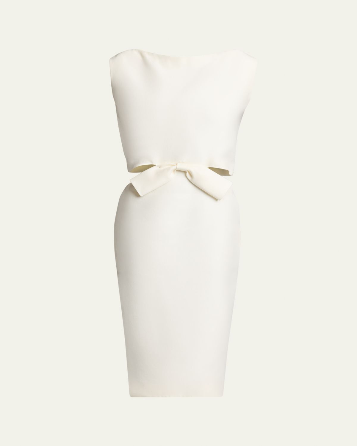 Balenciaga Sleeveless Bow Draped-Back Cutout Midi Dress