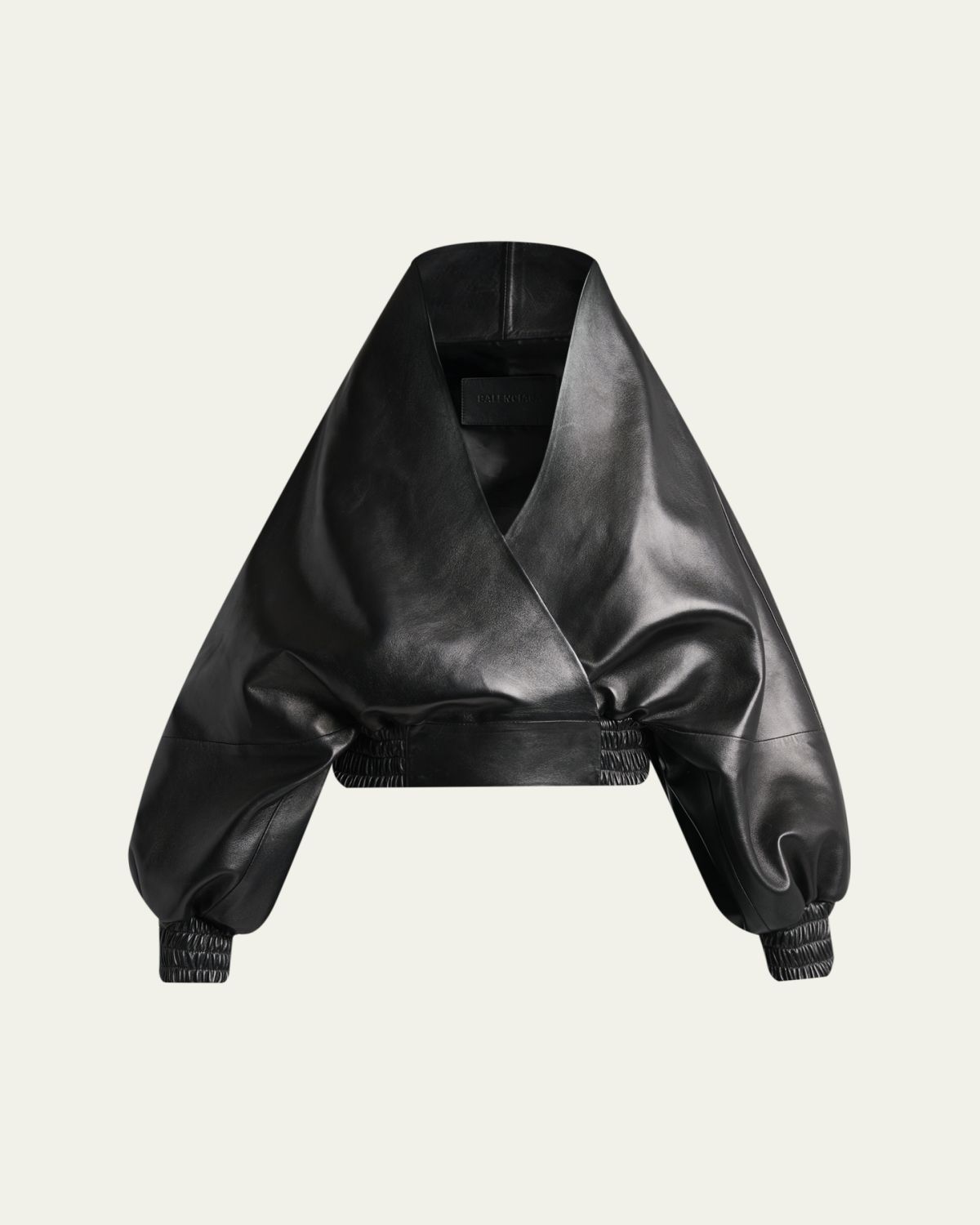 Balenciaga Structured Leather Wrap Jacket