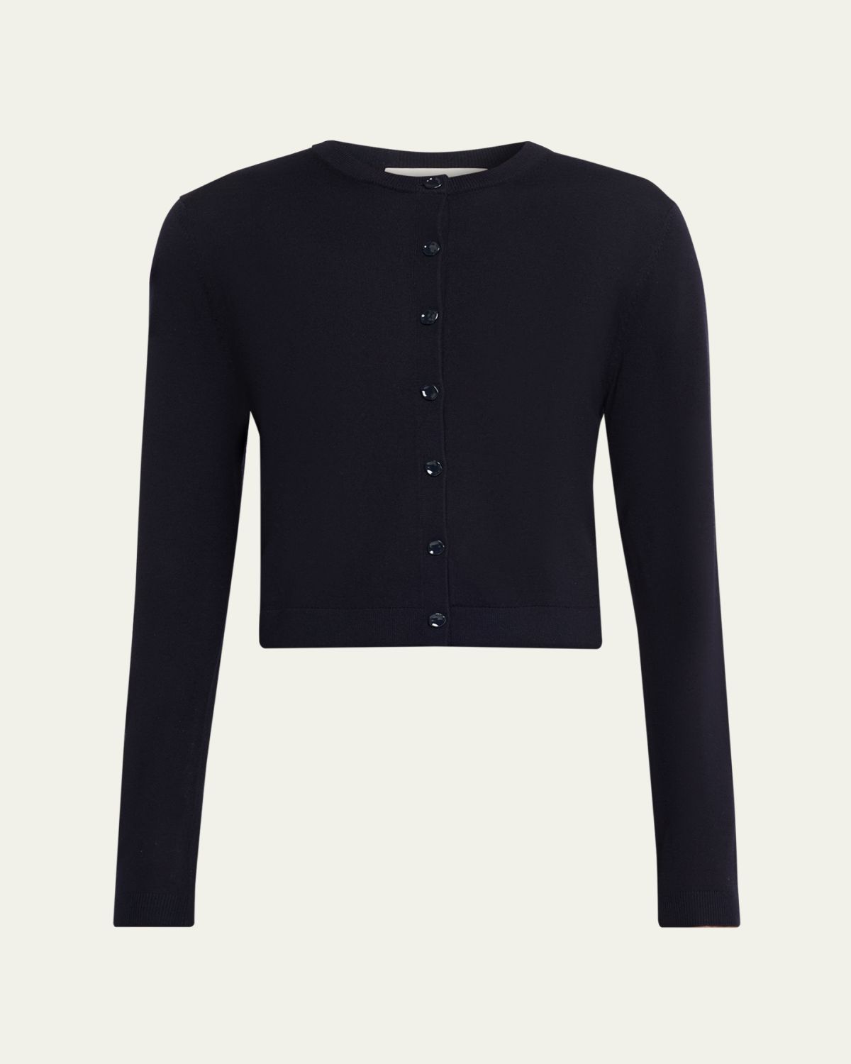 Jason Wu Collection Merino Wool Crewneck Cardigan With Satin Panel