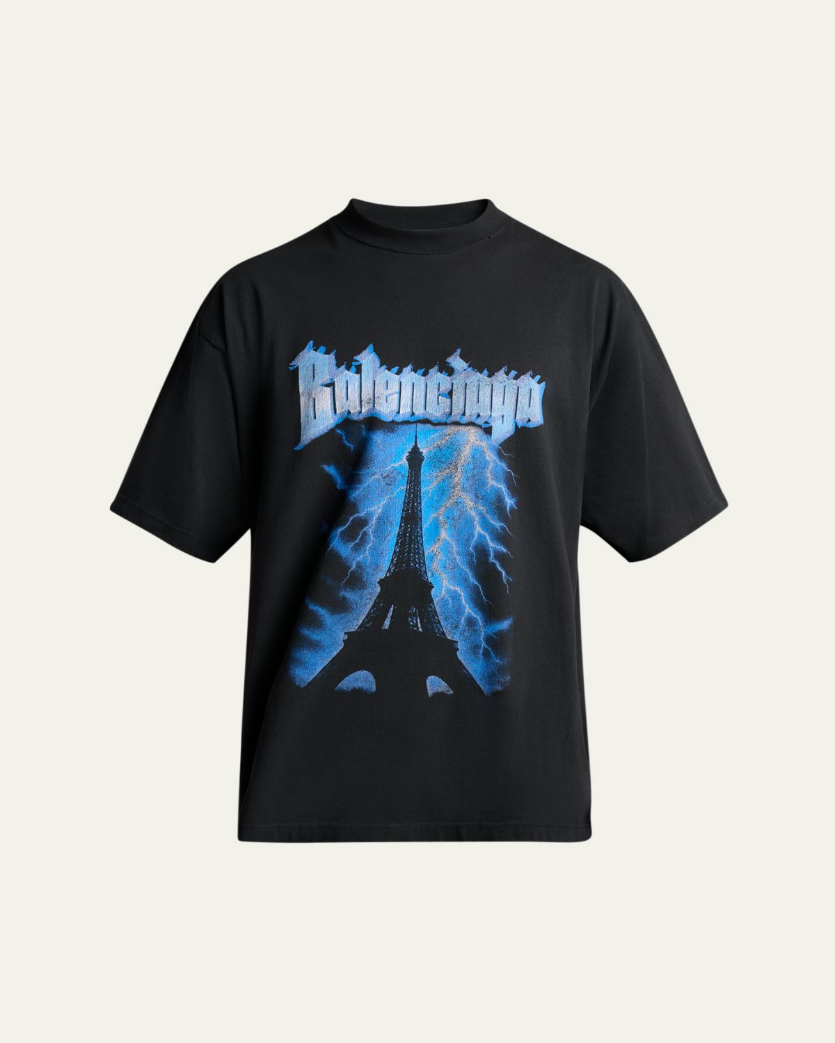 Balenciaga Men's Paris Thunderstorm Oversized T-Shirt