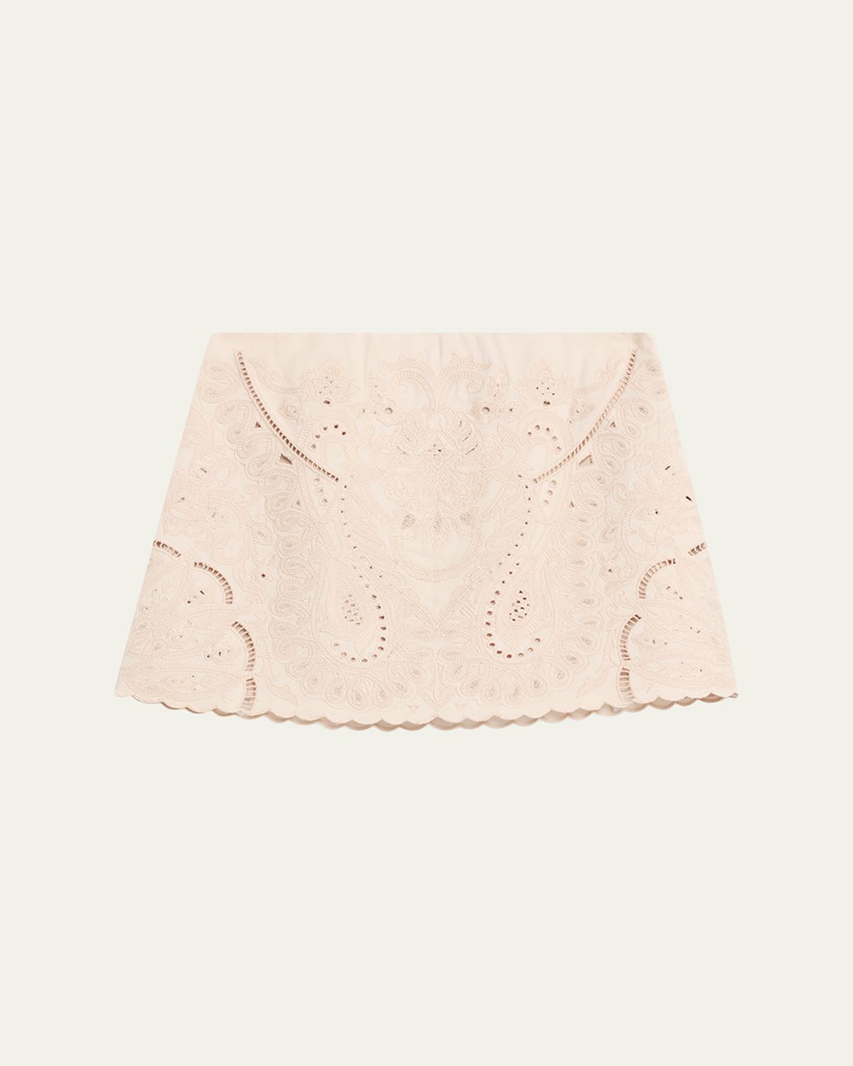 Kobi Halperin Natalie Embroidered Cotton-Linen Mini Skirt