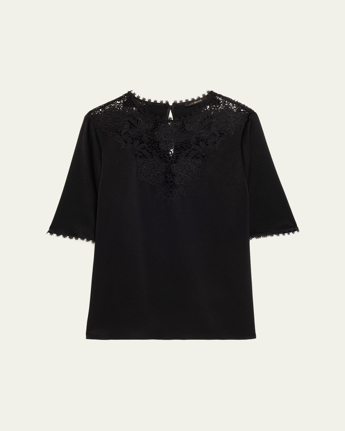 Kobi Halperin Frankie Lace-Inset Satin Back Crepe Blouse