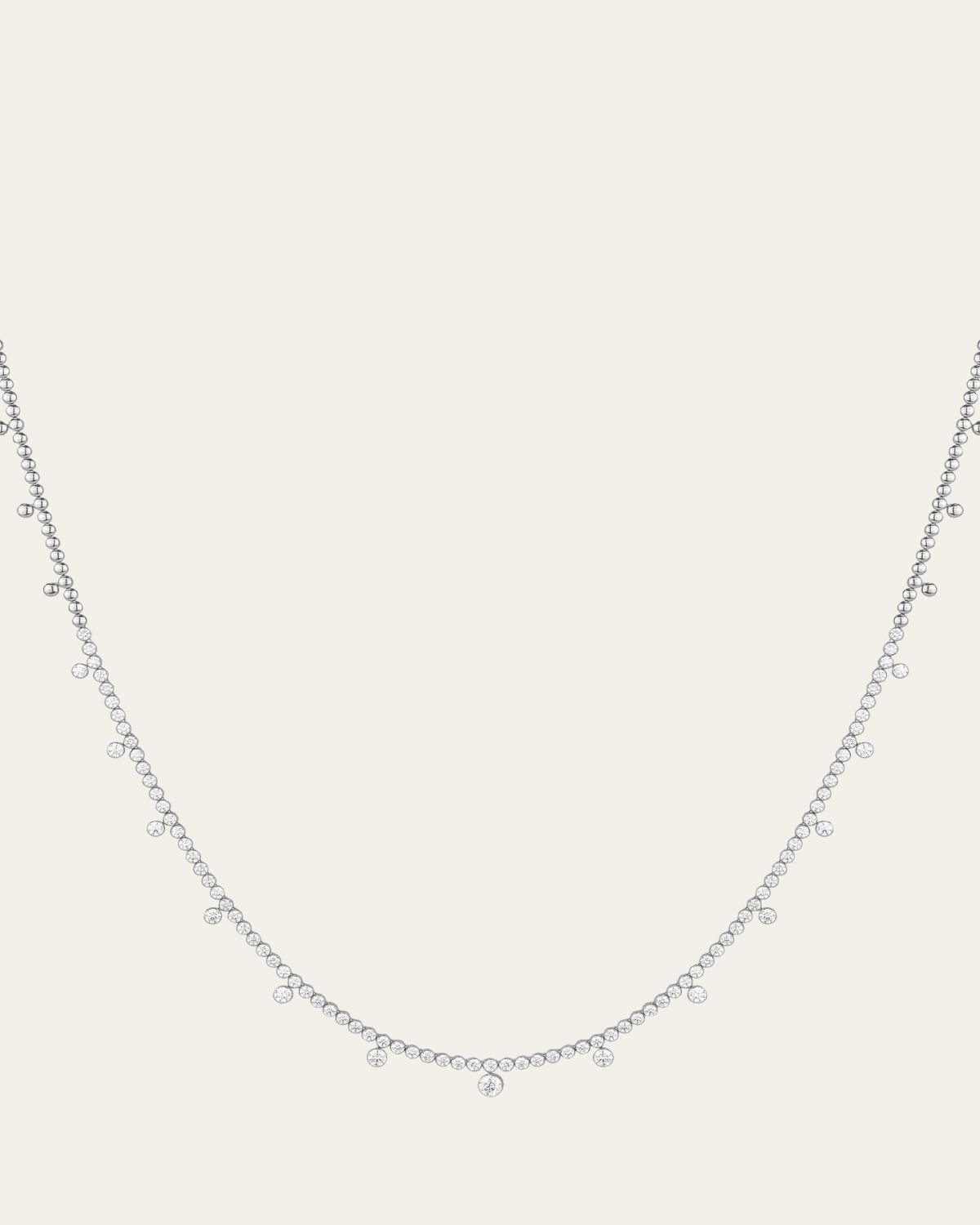 Paul Morelli 18K White Gold Partial Diamond Pinpoint Necklace