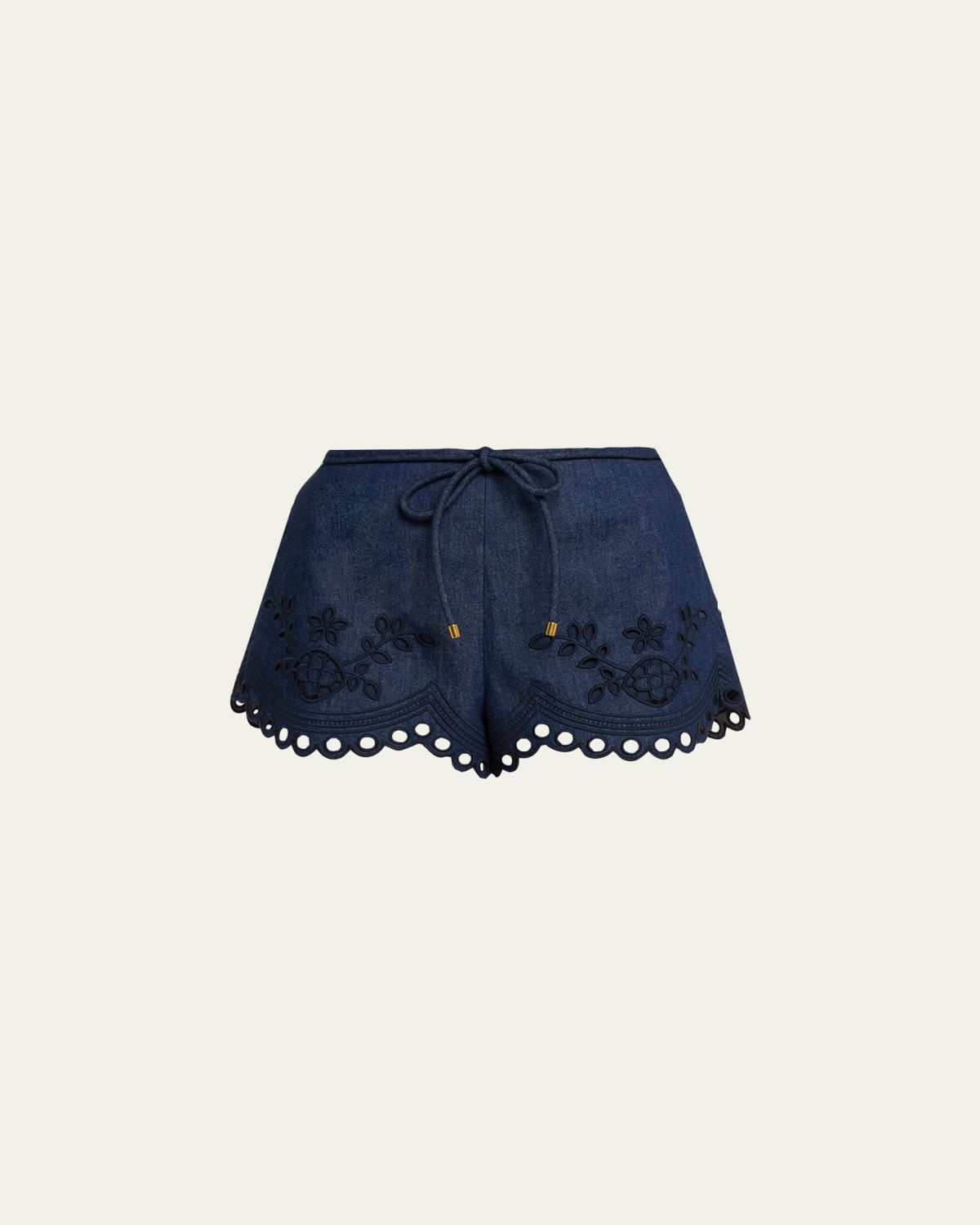Zimmermann Mahon Broderie Denim Shorts