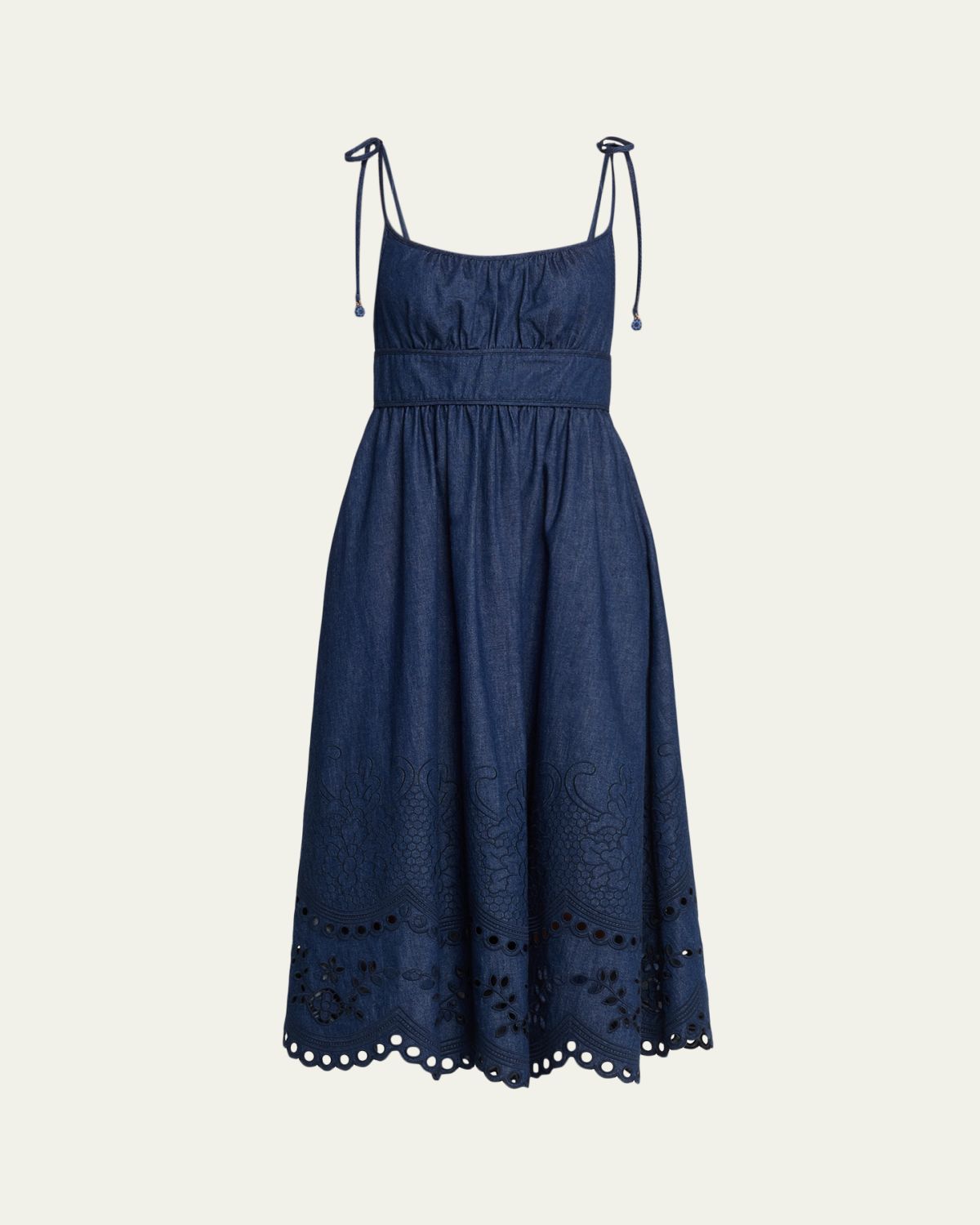 Zimmermann Mahon Broderie Denim Picnic Dress