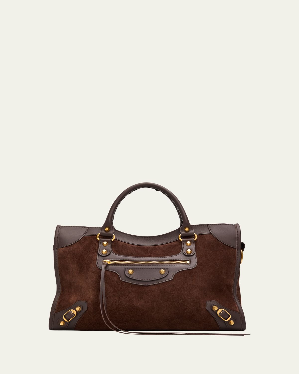 Balenciaga Le City Suede & Leather Top-Handle Bag