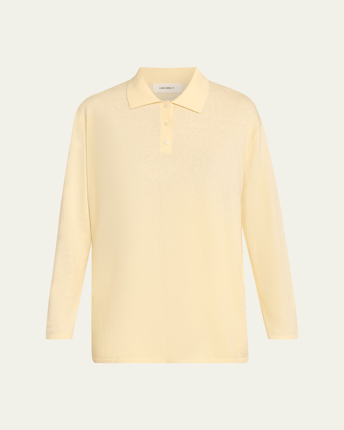 Lisa Yang Caisa Cotton-Cashmere Knit Polo Sweater