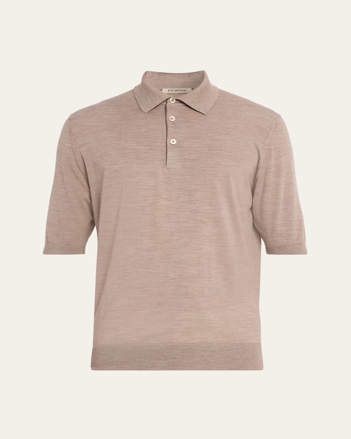 Fioroni Men's Fine-Knit Melange Wool Polo Shirt | Thumbnail 11 Fioroni Men's Fine-Knit Melange Wool Polo Shirt | Thumbnail 11
