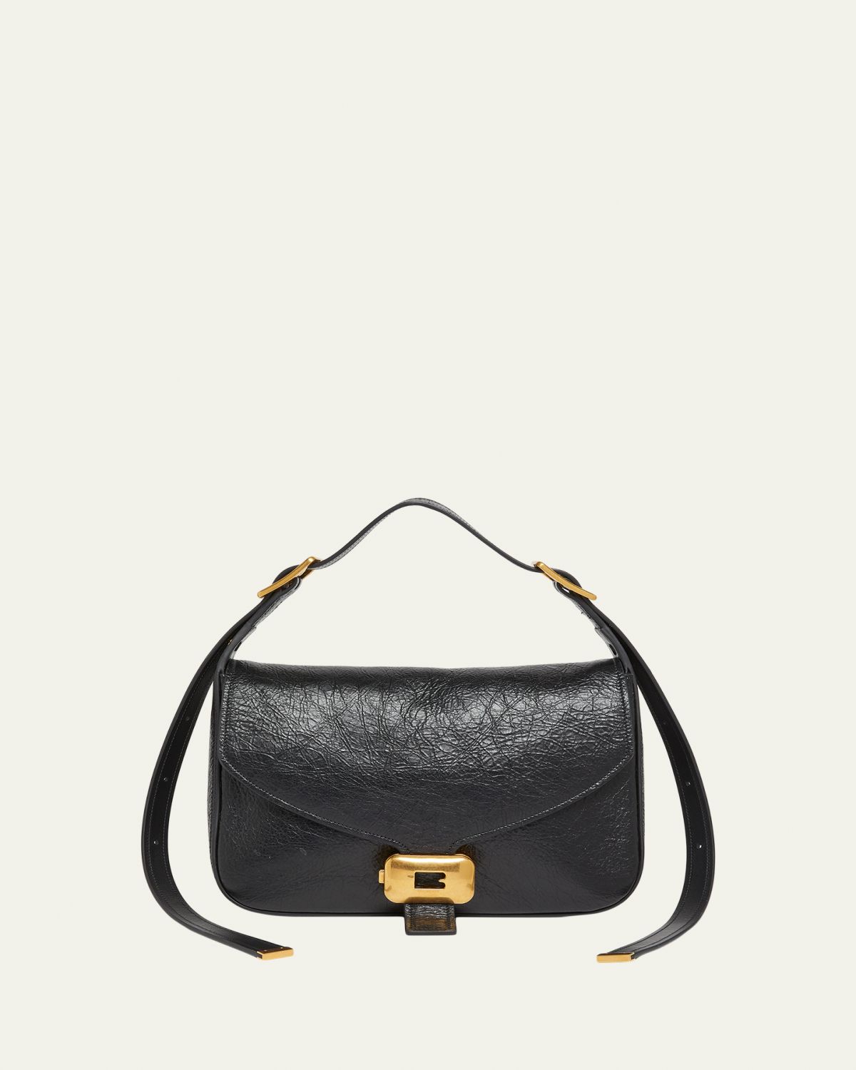 Balenciaga Clicca B-Buckle Leather Shoulder Bag