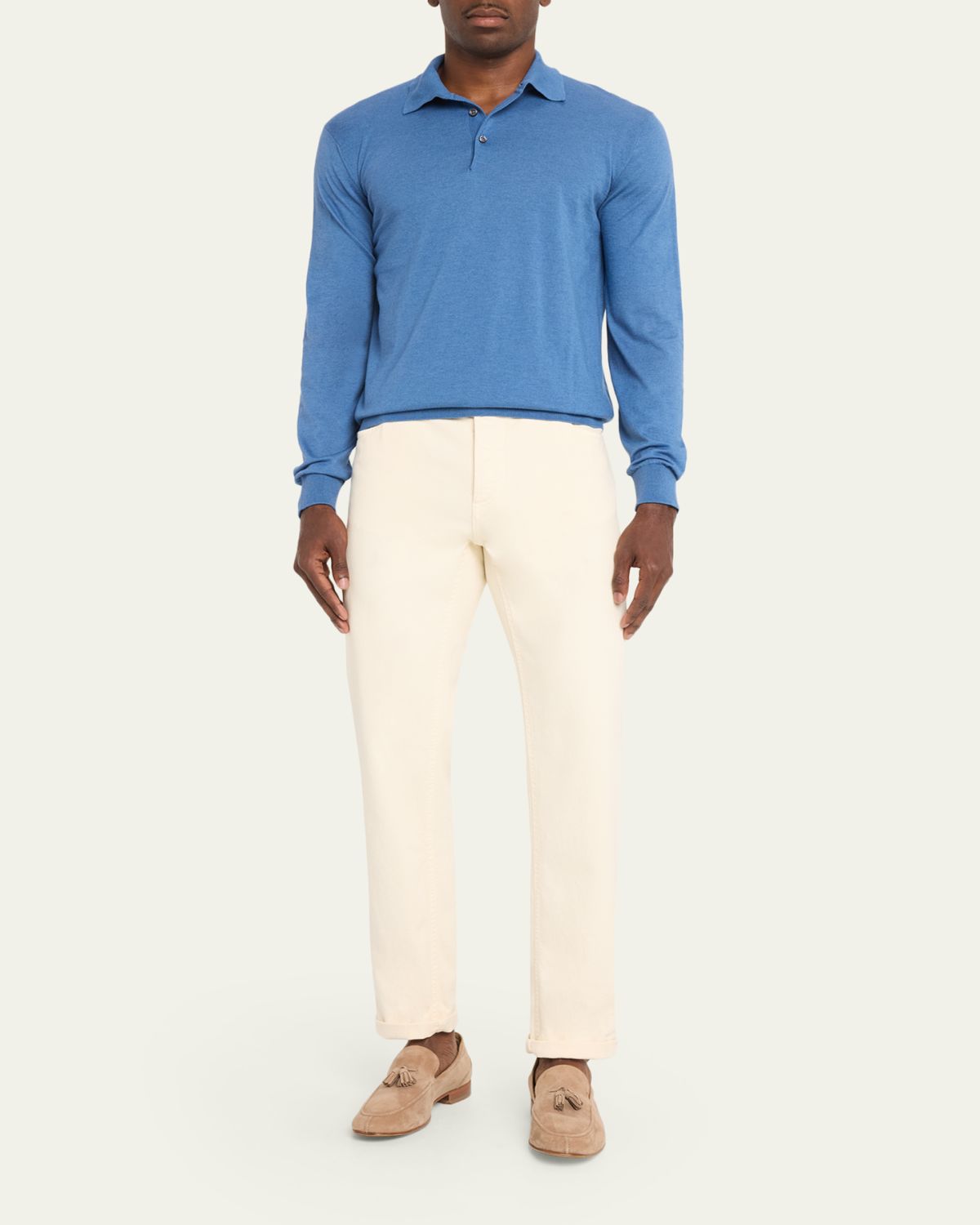 Fioroni Men's Cotton-Cashmere Polo Shirt | Thumbnail 2 Fioroni Men's Cotton-Cashmere Polo Shirt | Thumbnail 2