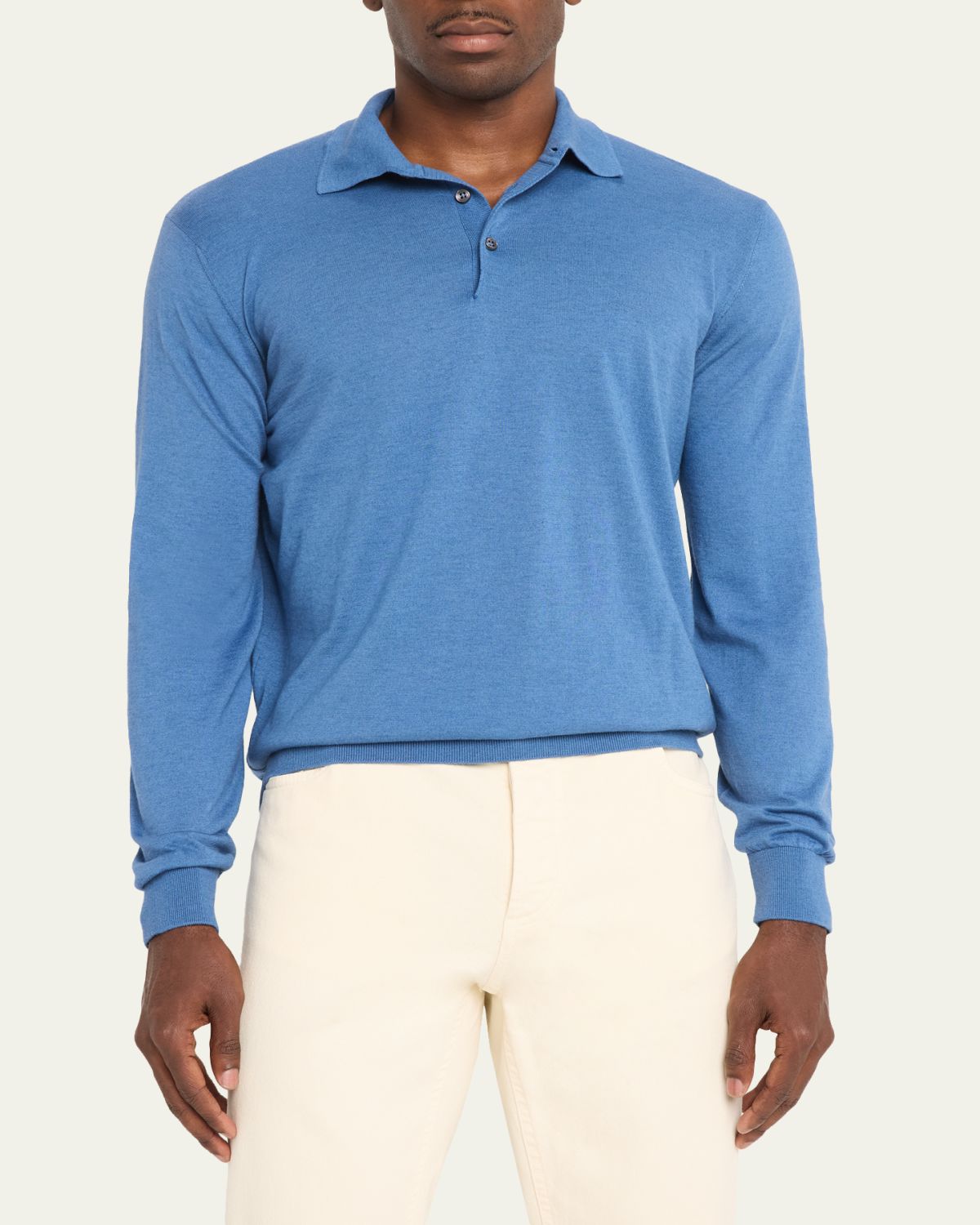 Fioroni Men's Cotton-Cashmere Polo Shirt | Thumbnail 4 Fioroni Men's Cotton-Cashmere Polo Shirt | Thumbnail 4