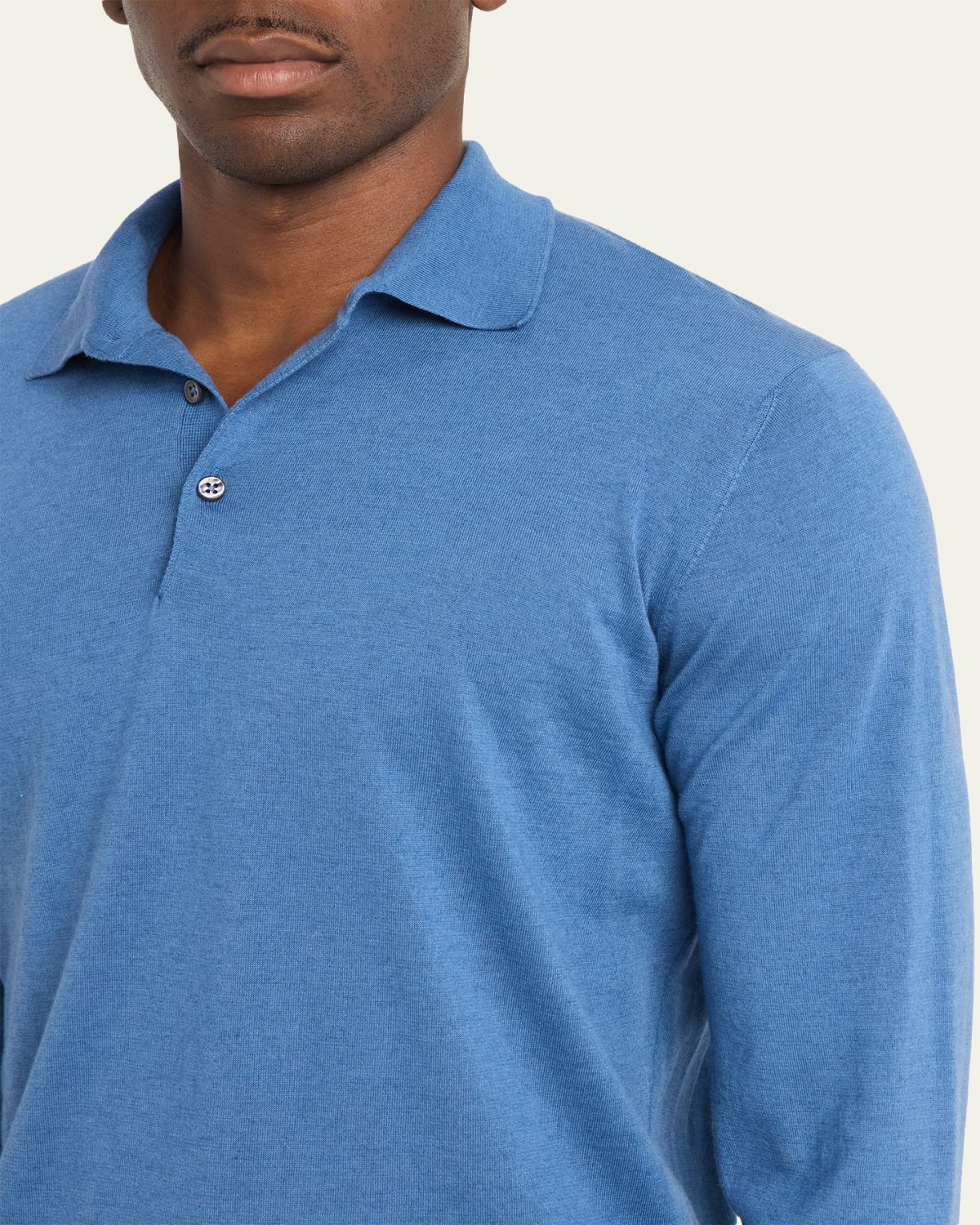 Fioroni Men's Cotton-Cashmere Polo Shirt | Thumbnail 5 Fioroni Men's Cotton-Cashmere Polo Shirt | Thumbnail 5