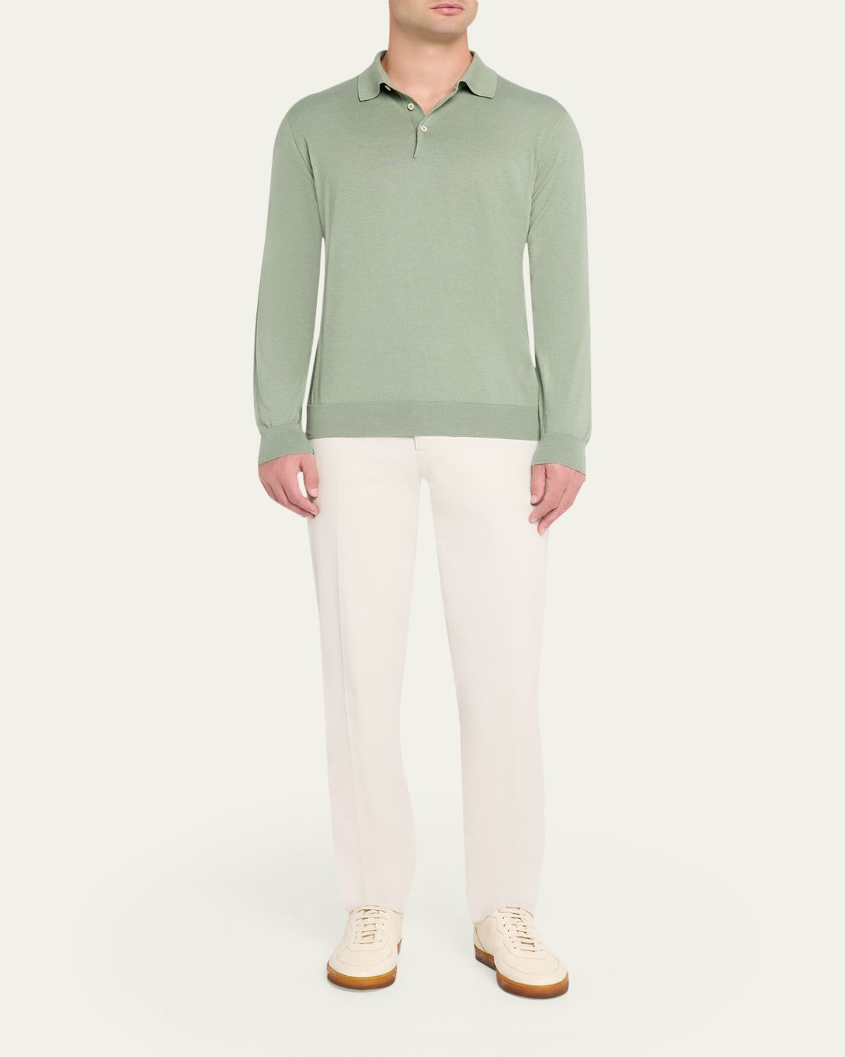 Fioroni Men's Cotton-Cashmere Polo Shirt | Thumbnail 2 Fioroni Men's Cotton-Cashmere Polo Shirt | Thumbnail 2