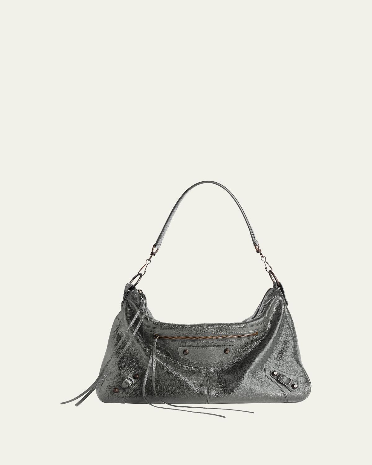 Balenciaga Men's Le City Moto Medium Leather Crossbody/Shoulder Bag