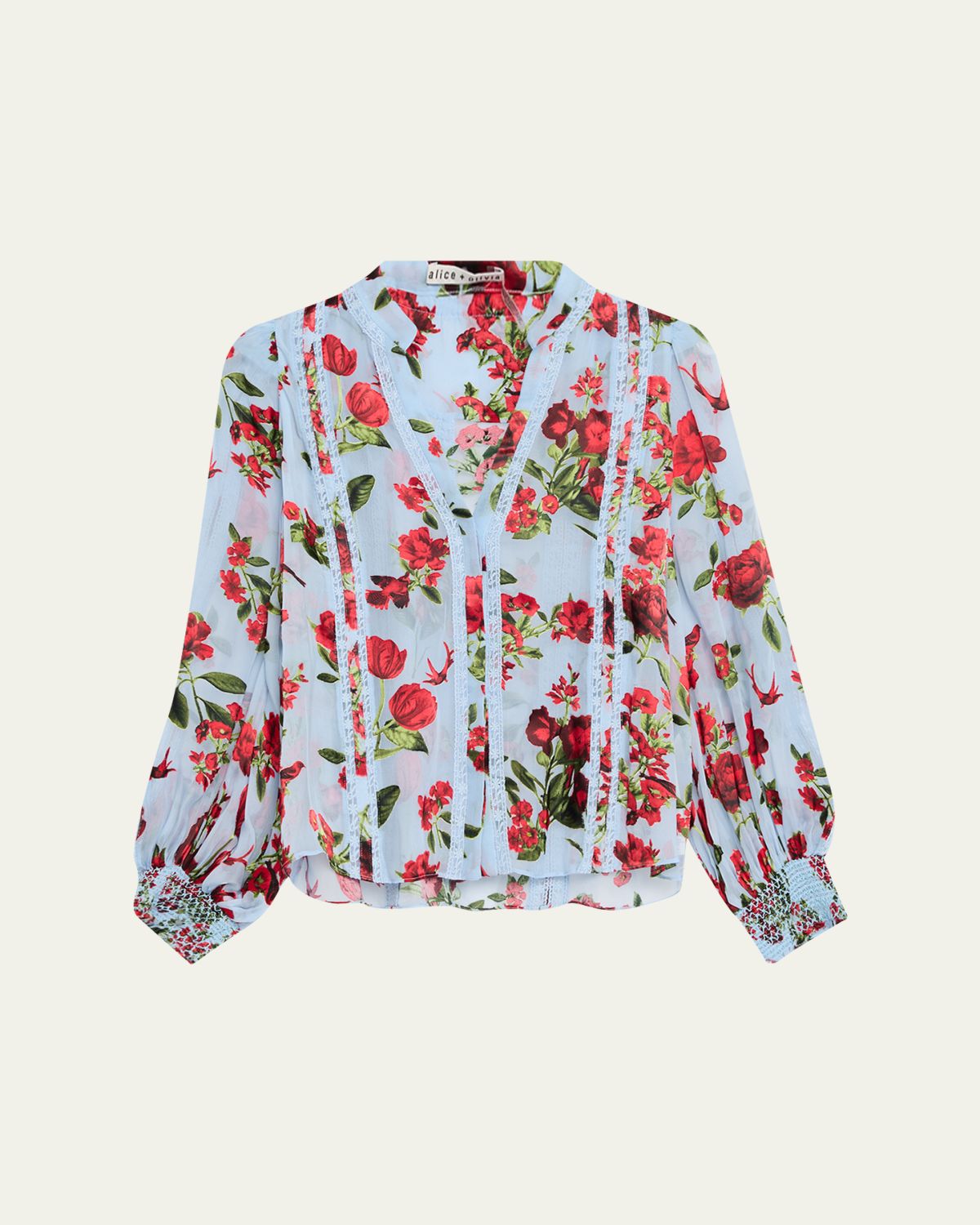 ALICE + OLIVIA Arlette Floral Lace-Trim Blouse | Thumbnail 6 ALICE + OLIVIA Arlette Floral Lace-Trim Blouse | Thumbnail 6