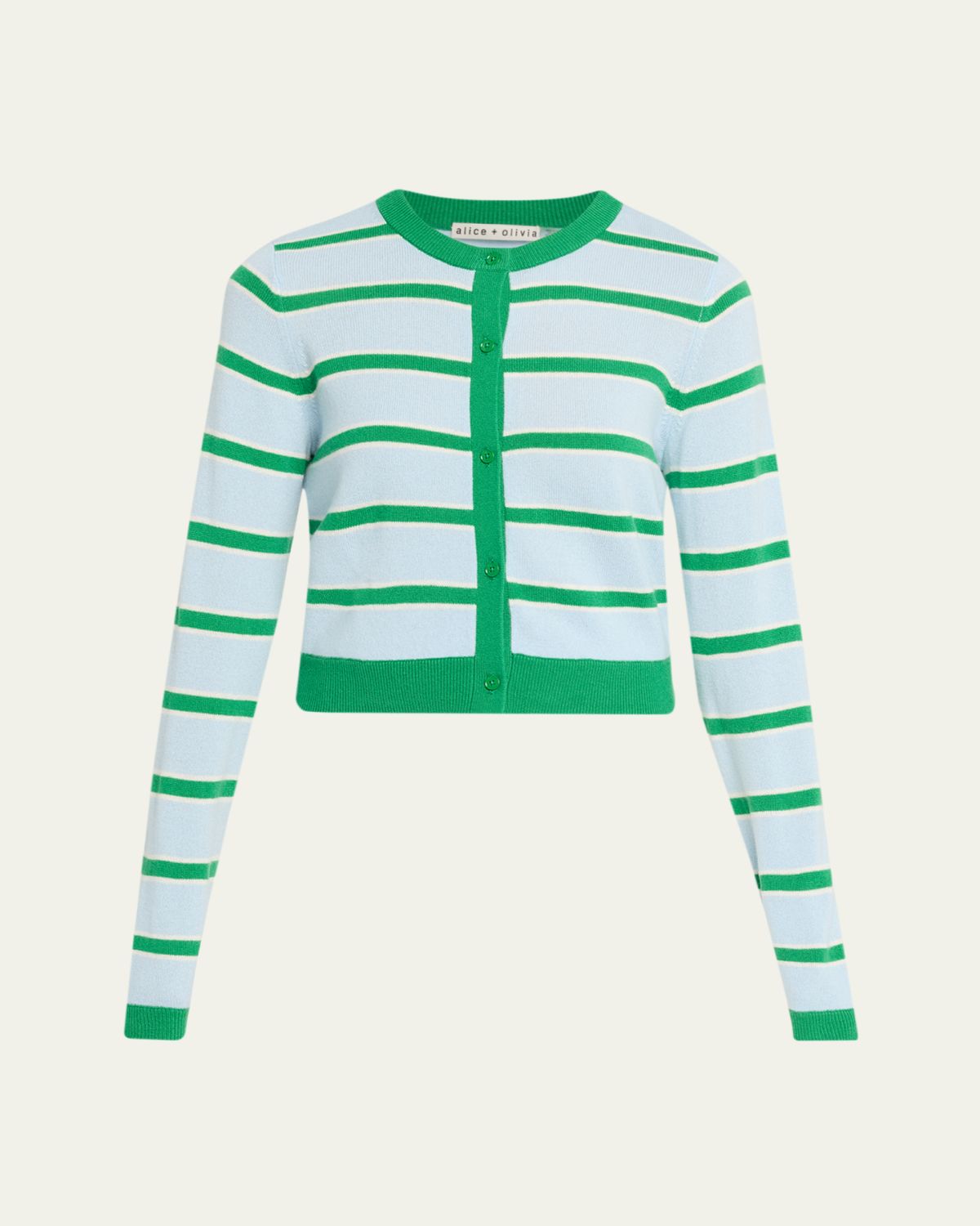ALICE + OLIVIA Dollie Striped Cashmere Cardigan