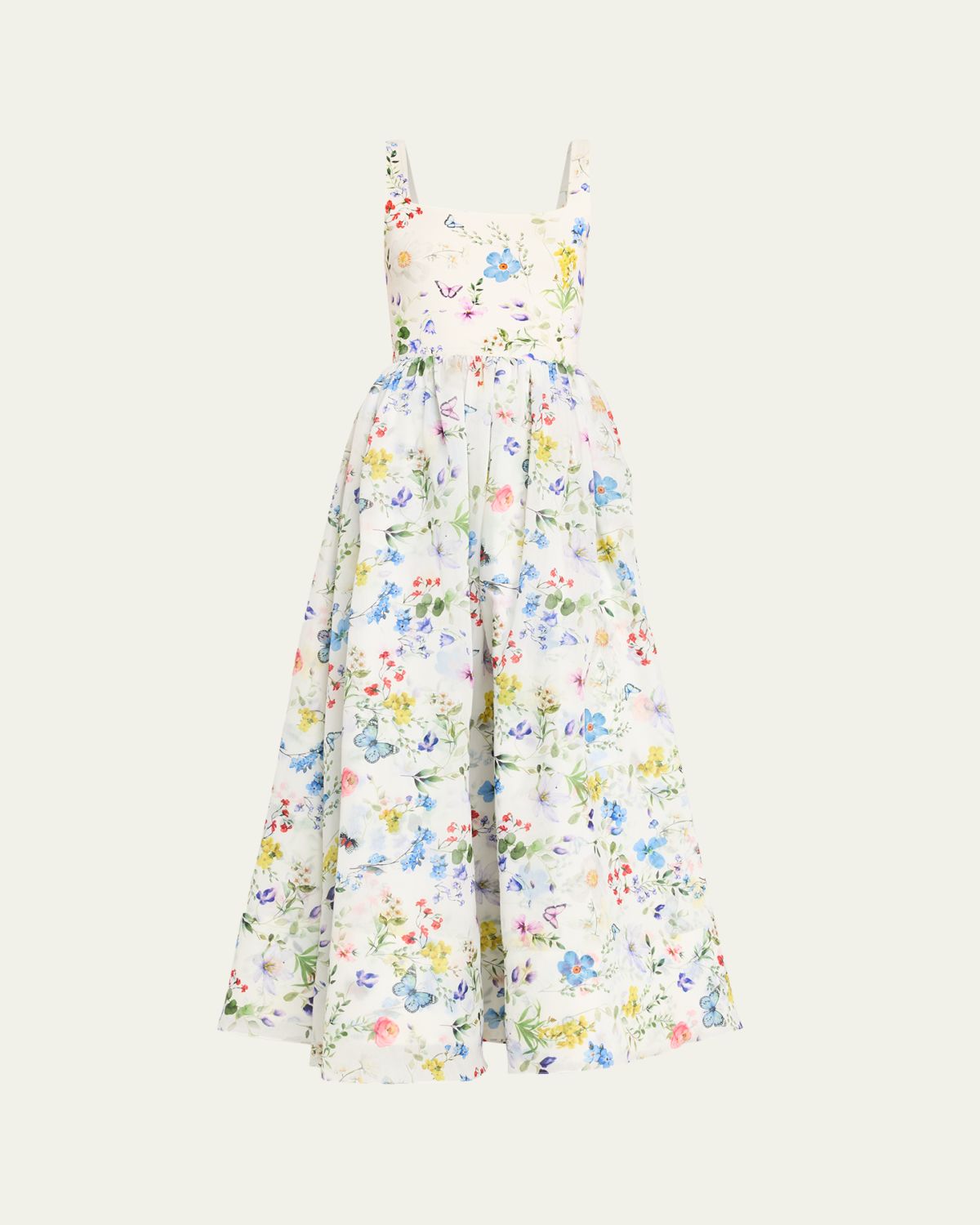 ALICE + OLIVIA Chara Square-Neck Maxi Dress