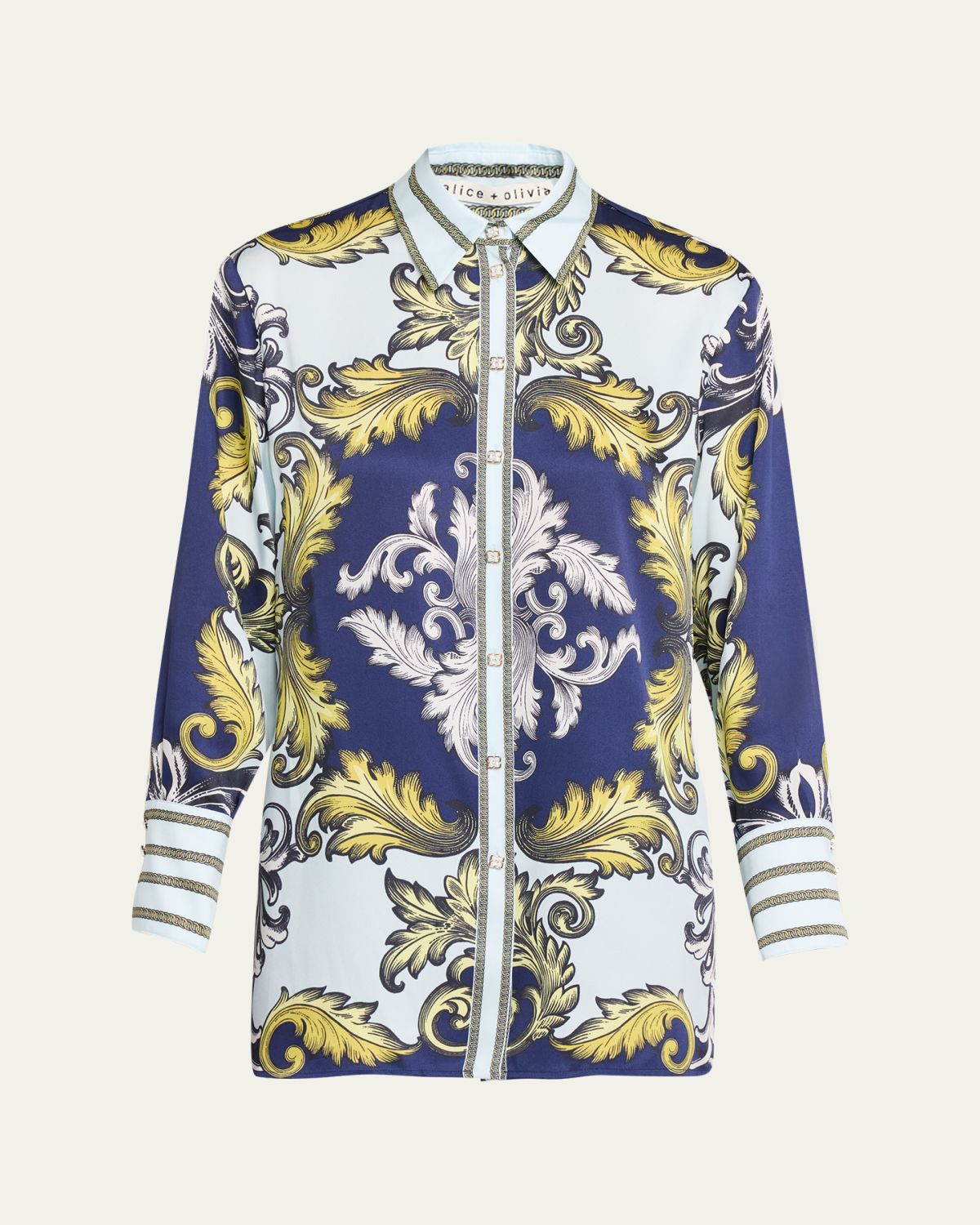 ALICE + OLIVIA Lane Oversized Button-Front Blouse