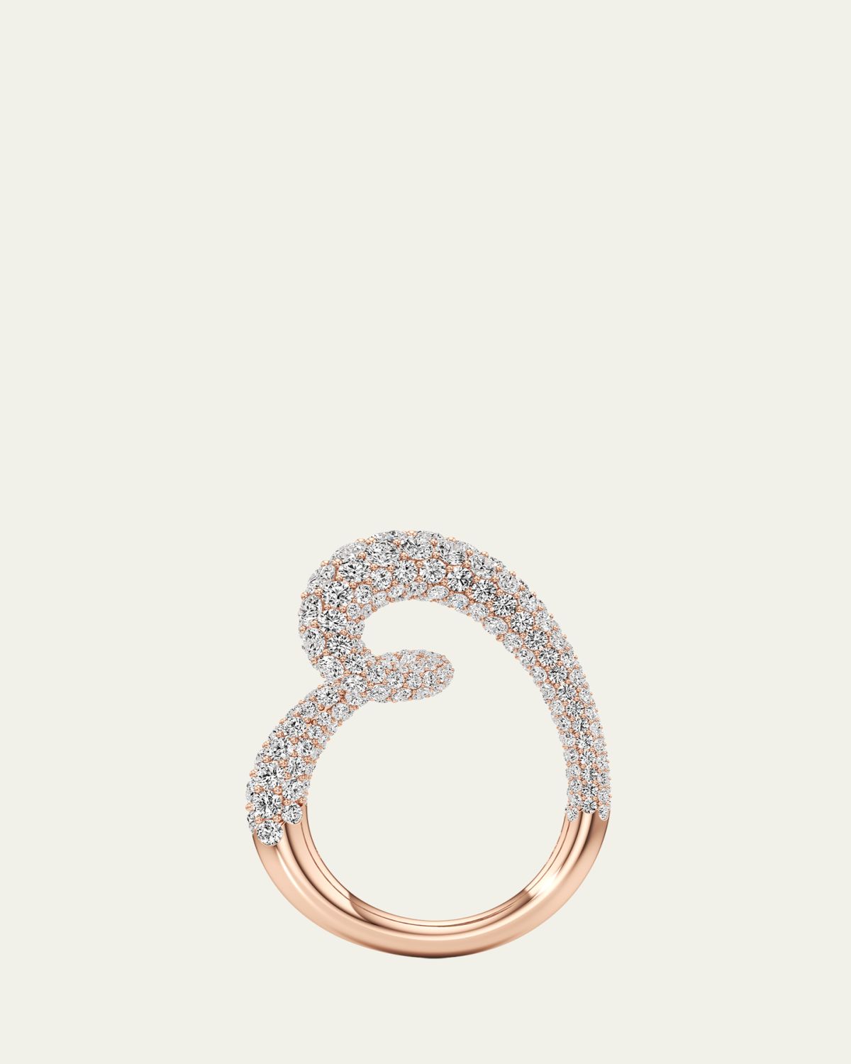 Unsaid Whirlwind Half Lab-Grown Diamond Pave Ring in 18K Rose Gold