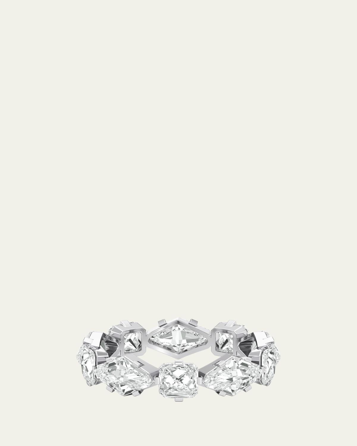 Unsaid Armor Eternity Diamond Band in 18K White Gold