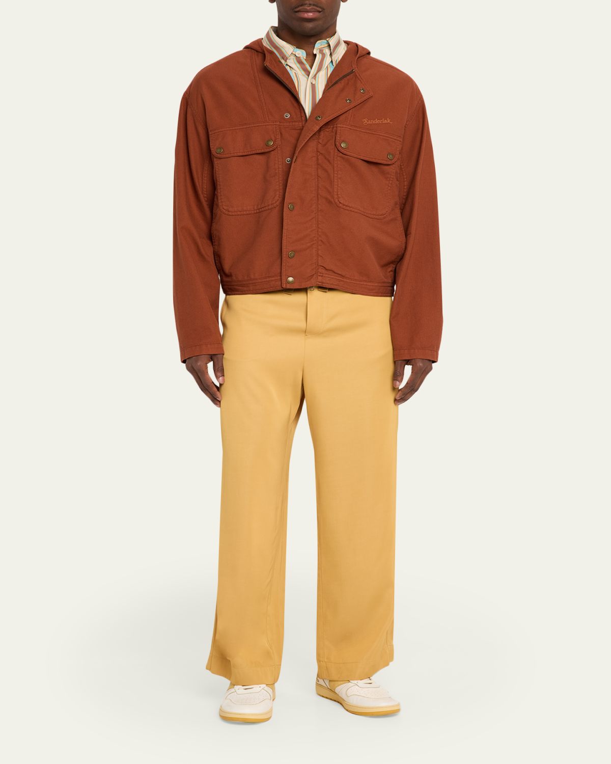 Sanderlak Men's Cotton Hooded Utility Jacket | Thumbnail 2 Sanderlak Men's Cotton Hooded Utility Jacket | Thumbnail 2