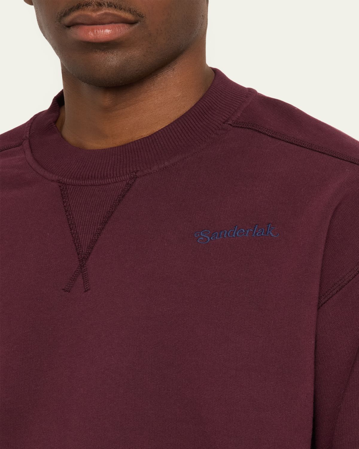 Sanderlak Men's Terry Cotton Jersey Crewneck Sweatshirt | Thumbnail 5 Sanderlak Men's Terry Cotton Jersey Crewneck Sweatshirt | Thumbnail 5
