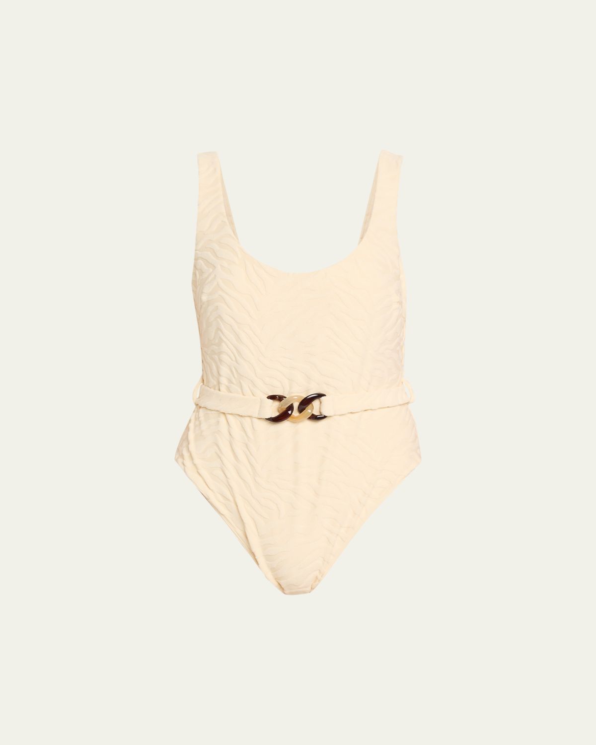 Zimmermann Indra Textured Scoop One-Piece Swimsuit