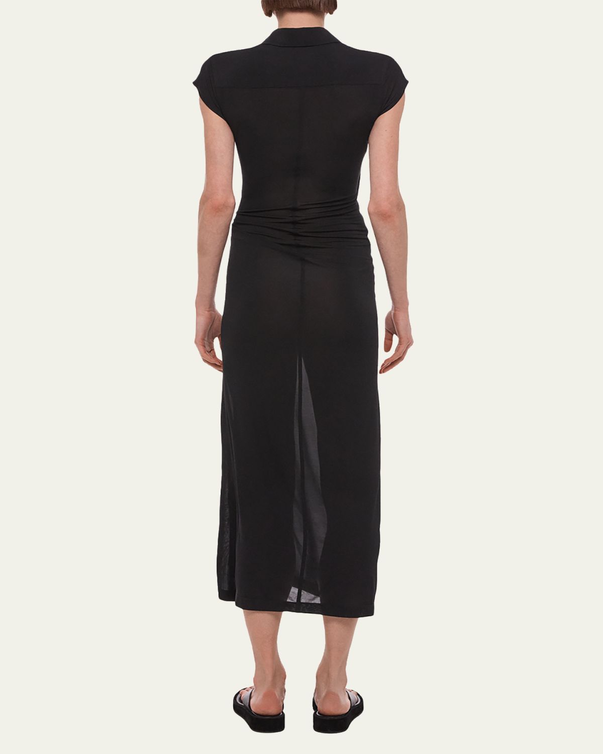 Helmut Lang Short-Sleeve Twist Jersey Midi Dress | Thumbnail 3 Helmut Lang Short-Sleeve Twist Jersey Midi Dress | Thumbnail 3