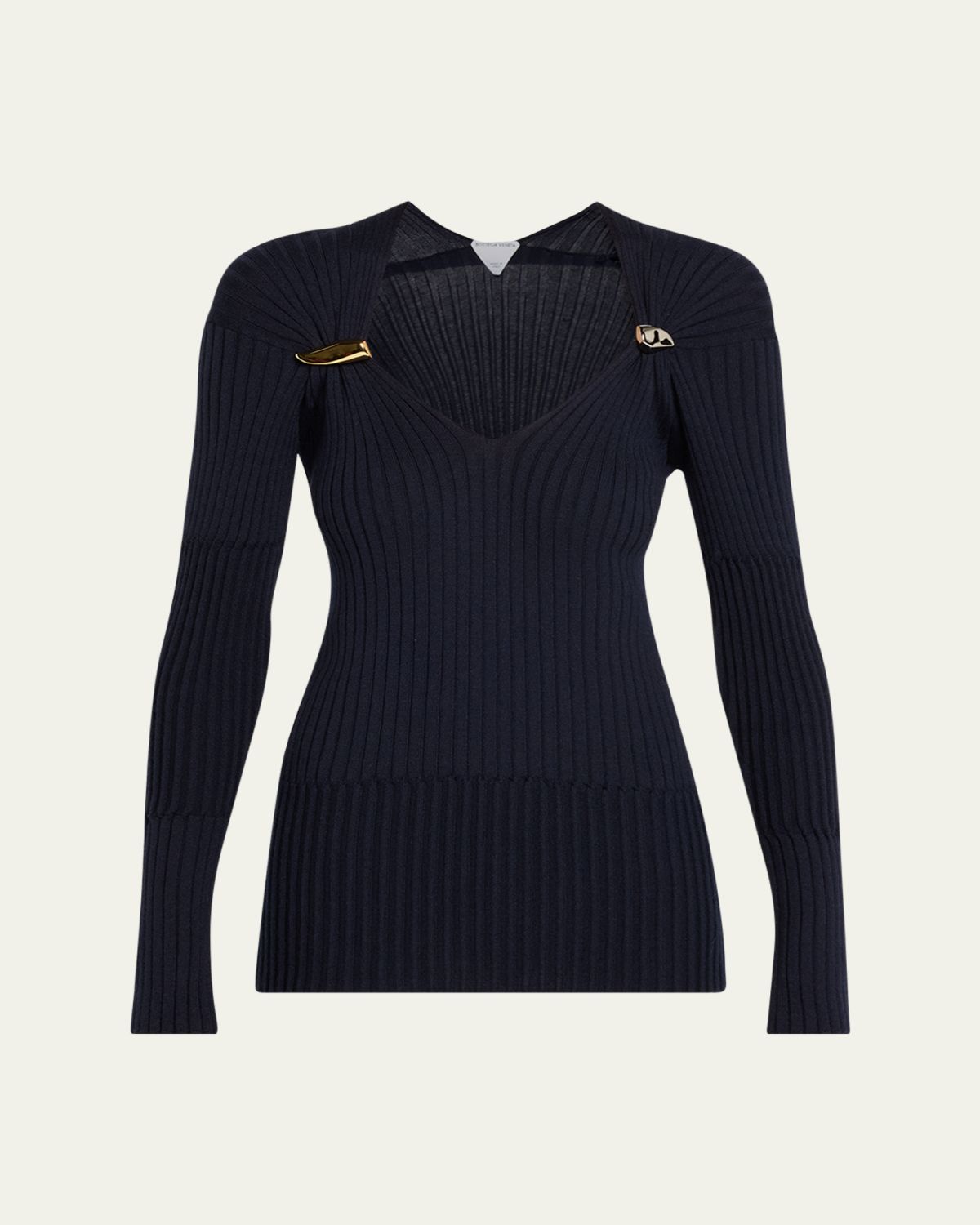Bottega Veneta Claw Embellished Cashmere-Silk Rib Sweater | Thumbnail 6 Bottega Veneta Claw Embellished Cashmere-Silk Rib Sweater | Thumbnail 6