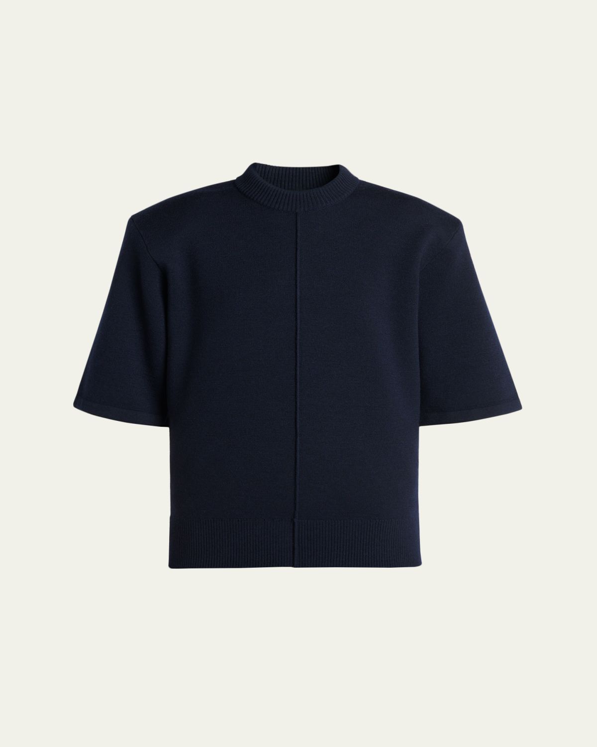 Bottega Veneta Tailored Wool Knit Short-Sleeve Sweater | Thumbnail 6