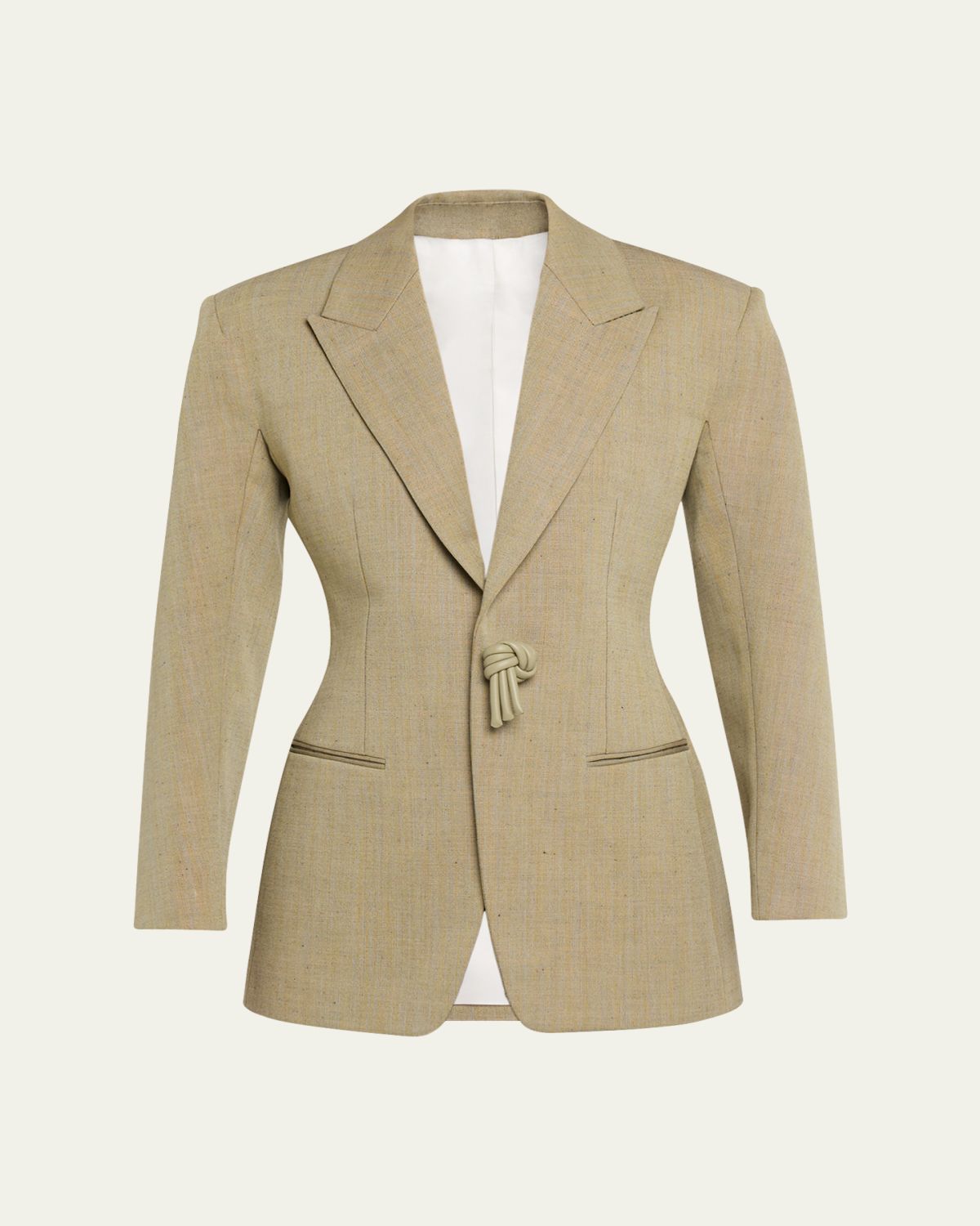 Bottega Veneta Oversized Wool-Linen Single-Breasted Jacket | Thumbnail 6 Bottega Veneta Oversized Wool-Linen Single-Breasted Jacket | Thumbnail 6