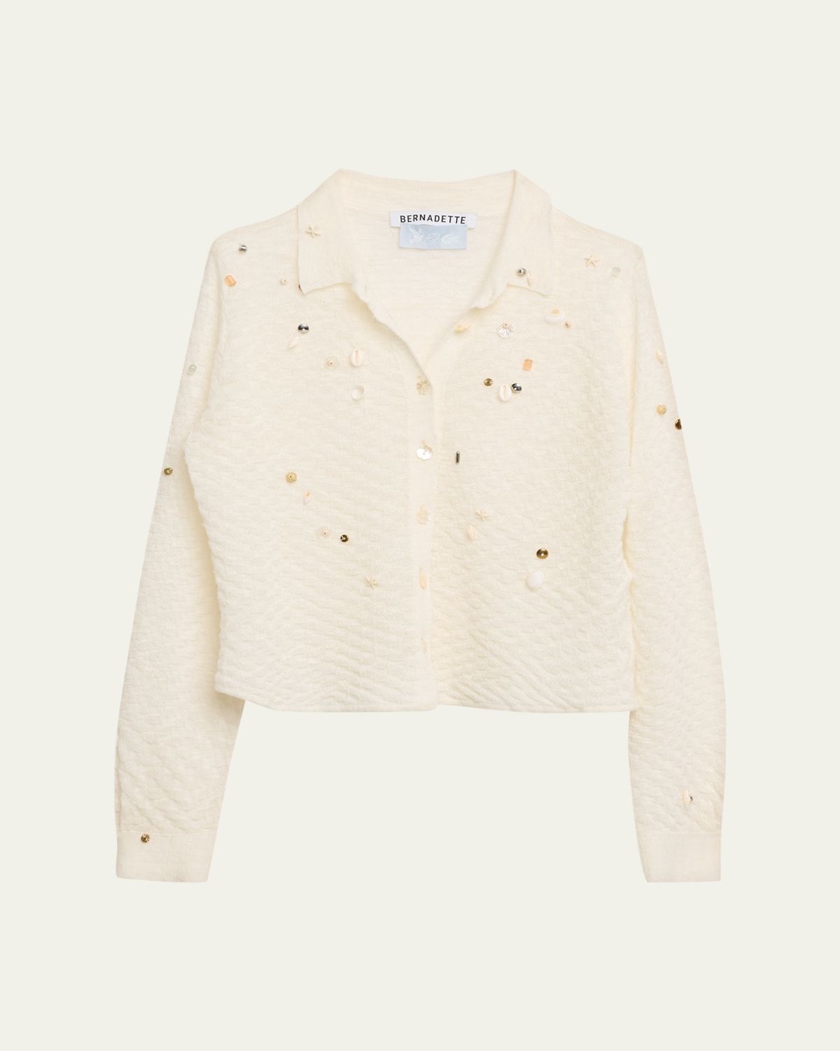 BERNADETTE Turner Embellished Check Linen Button-Down Shirt | Thumbnail 6 BERNADETTE Turner Embellished Check Linen Button-Down Shirt | Thumbnail 6