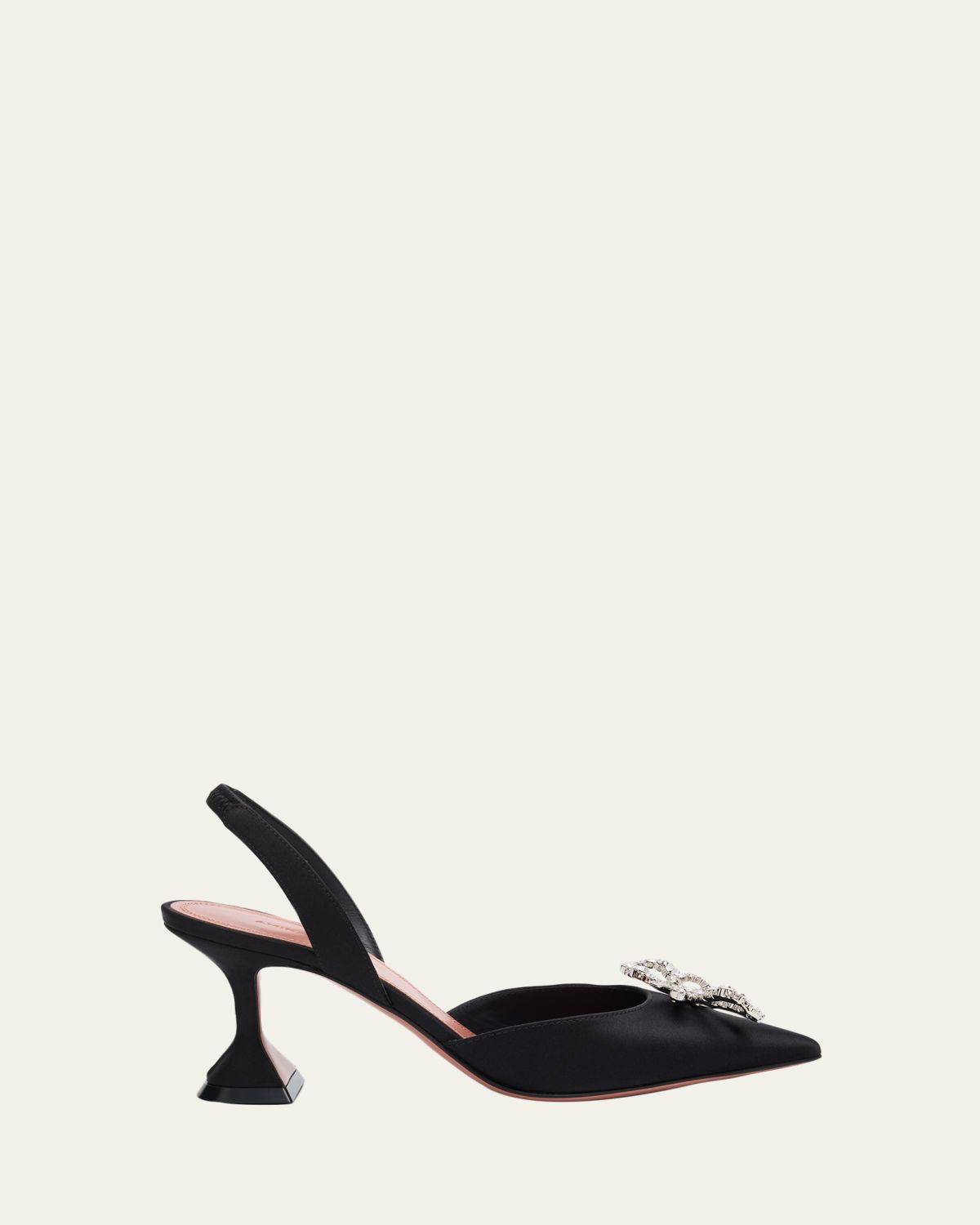Amina Muaddi 70mm Rosie Embellished Satin Slingback Pumps