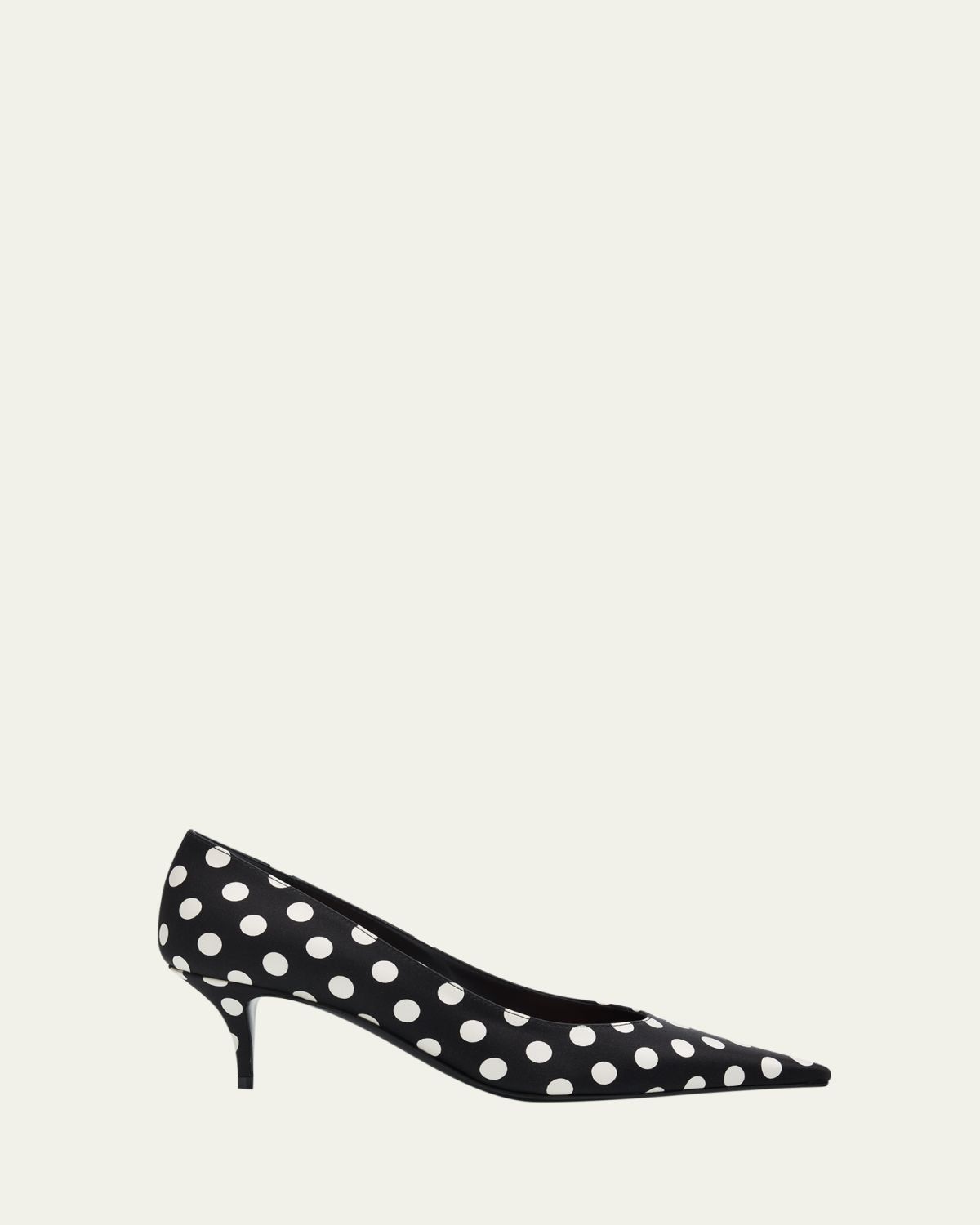 Amina Muaddi 55mm Barbara Polka-Dot Satin Pumps