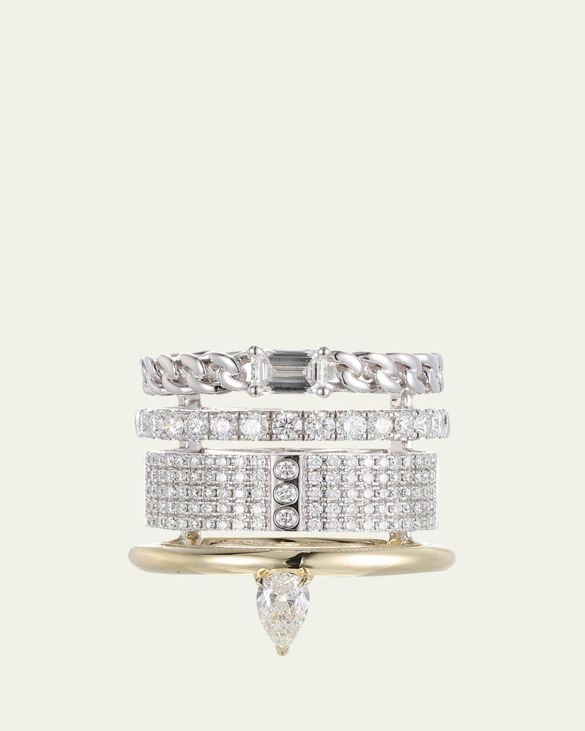 TYPE JEWELRY Typestack Mix Metal Diamond Ring | Thumbnail 3 TYPE JEWELRY Typestack Mix Metal Diamond Ring | Thumbnail 3