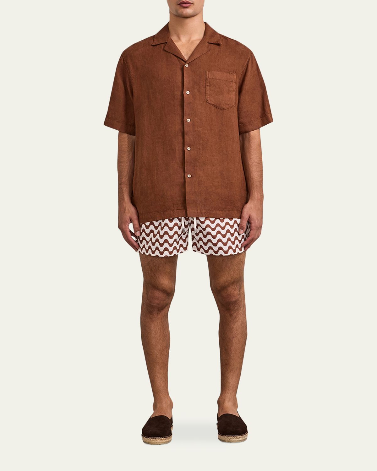 Frescobol Carioca Men's Copacabana Wave-Print Swim Trunks | Thumbnail 2 Frescobol Carioca Men's Copacabana Wave-Print Swim Trunks | Thumbnail 2