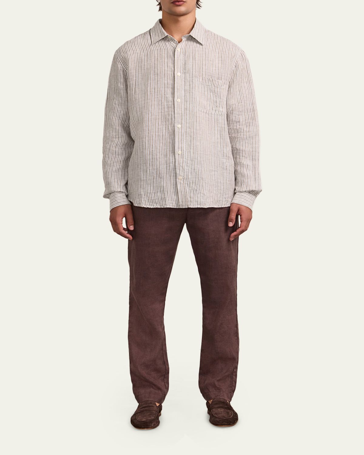 Frescobol Carioca Men's Cotton Stripe Button-Down Shirt | Thumbnail 2 Frescobol Carioca Men's Cotton Stripe Button-Down Shirt | Thumbnail 2
