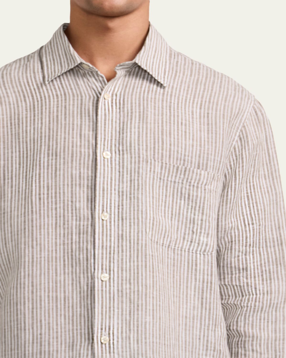 Frescobol Carioca Men's Cotton Stripe Button-Down Shirt | Thumbnail 4 Frescobol Carioca Men's Cotton Stripe Button-Down Shirt | Thumbnail 4