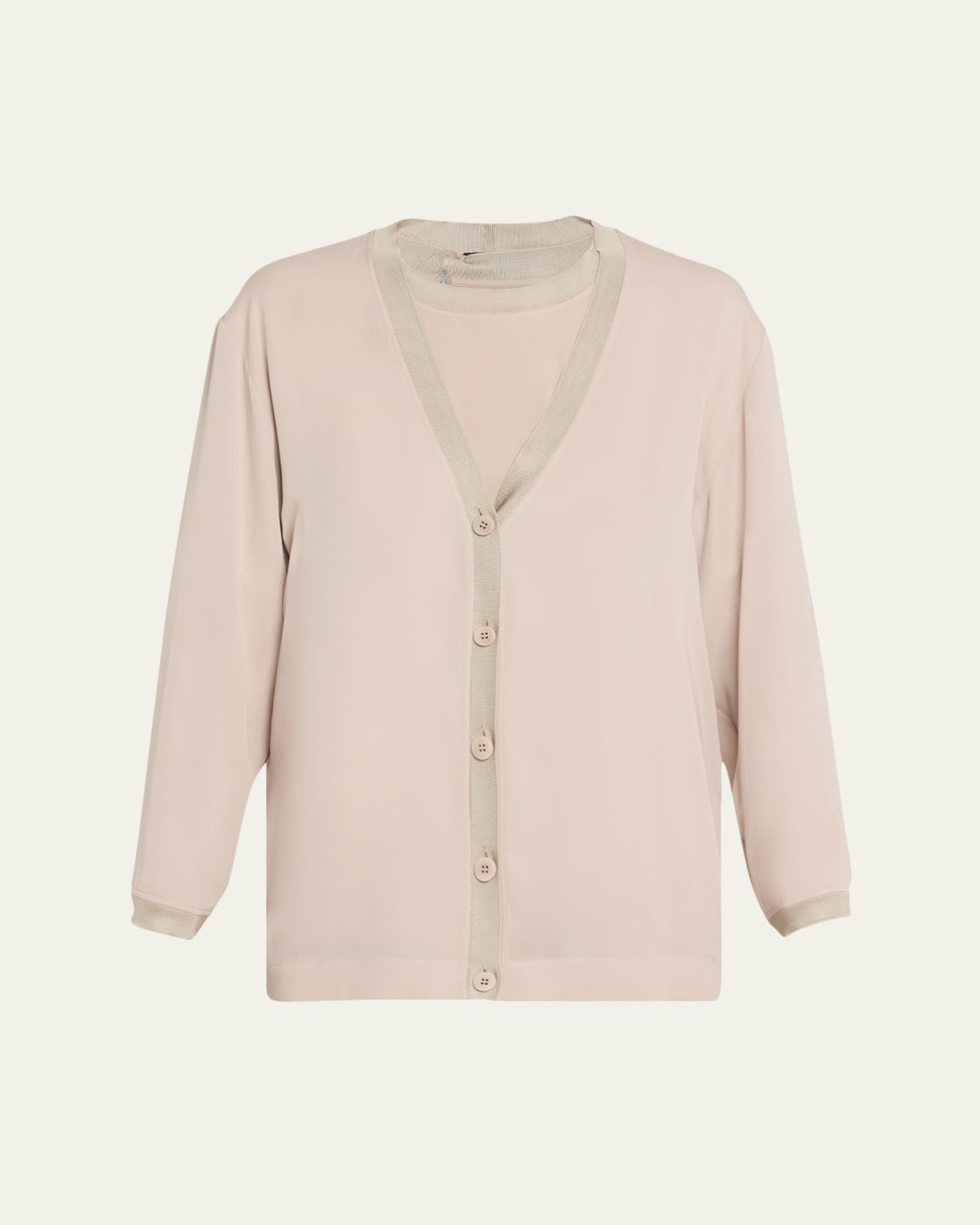 Giorgio Armani Silk V-Neck Cardigan | Thumbnail 6 Giorgio Armani Silk V-Neck Cardigan | Thumbnail 6