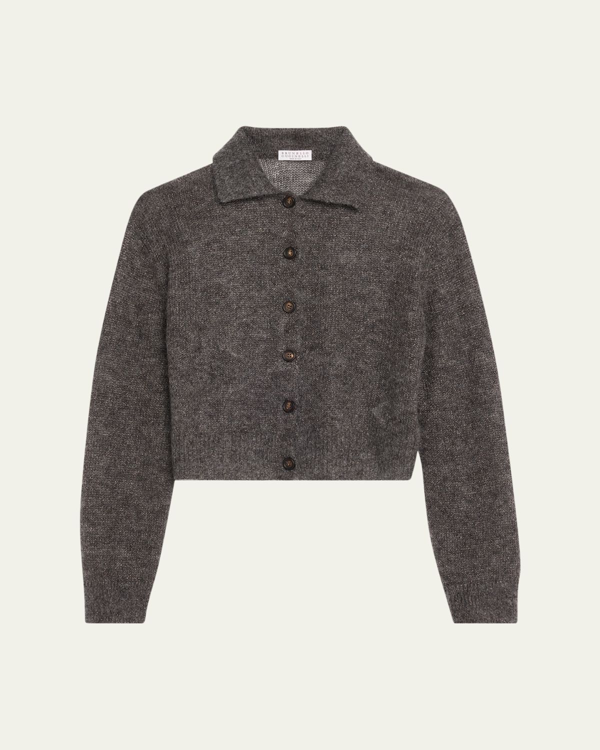 Brunello Cucinelli Metallic Cashmere Collared Cardigan | Thumbnail 6 Brunello Cucinelli Metallic Cashmere Collared Cardigan | Thumbnail 6