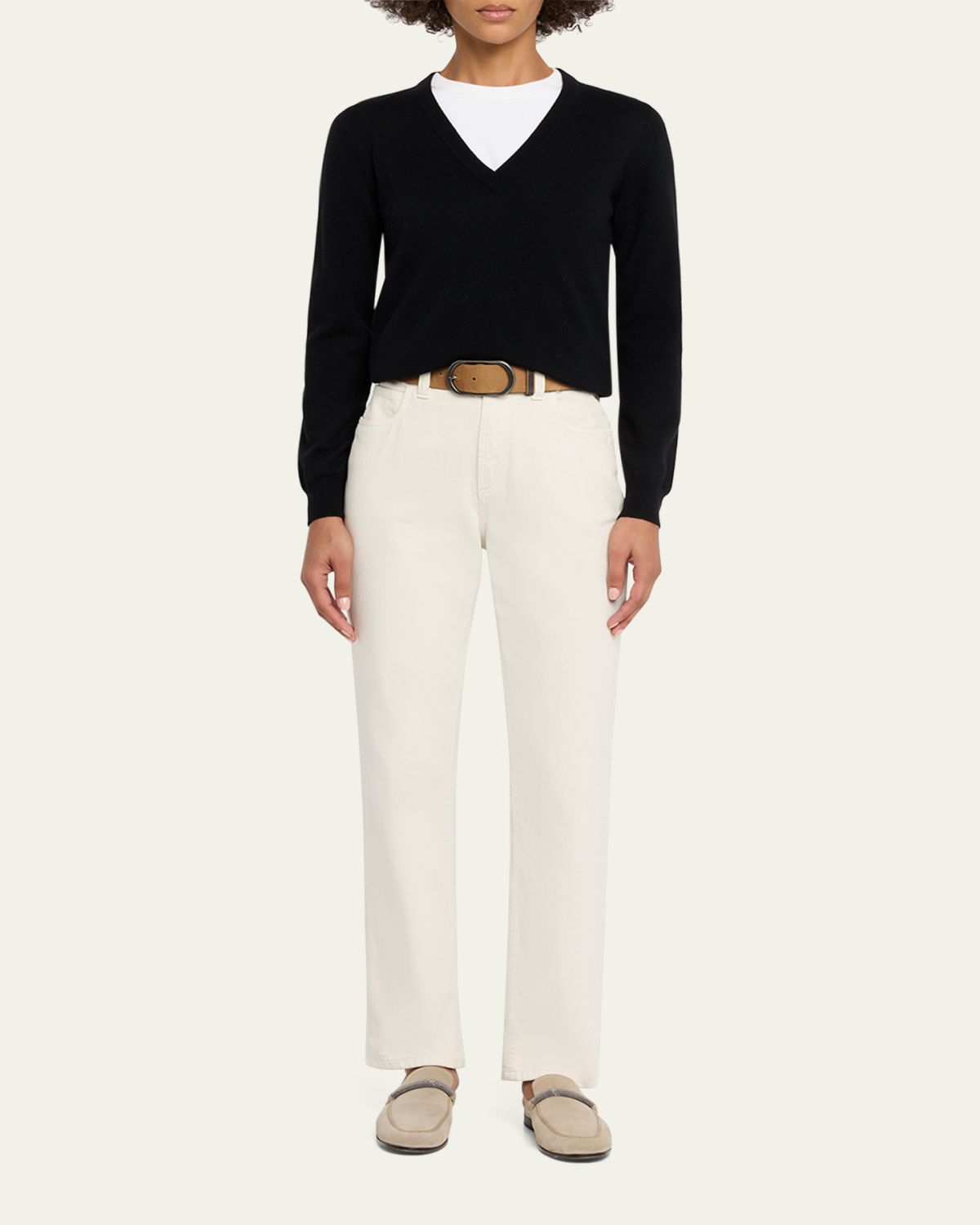 Brunello Cucinelli V-Neck Cashmere Sweater | Thumbnail 2 Brunello Cucinelli V-Neck Cashmere Sweater | Thumbnail 2