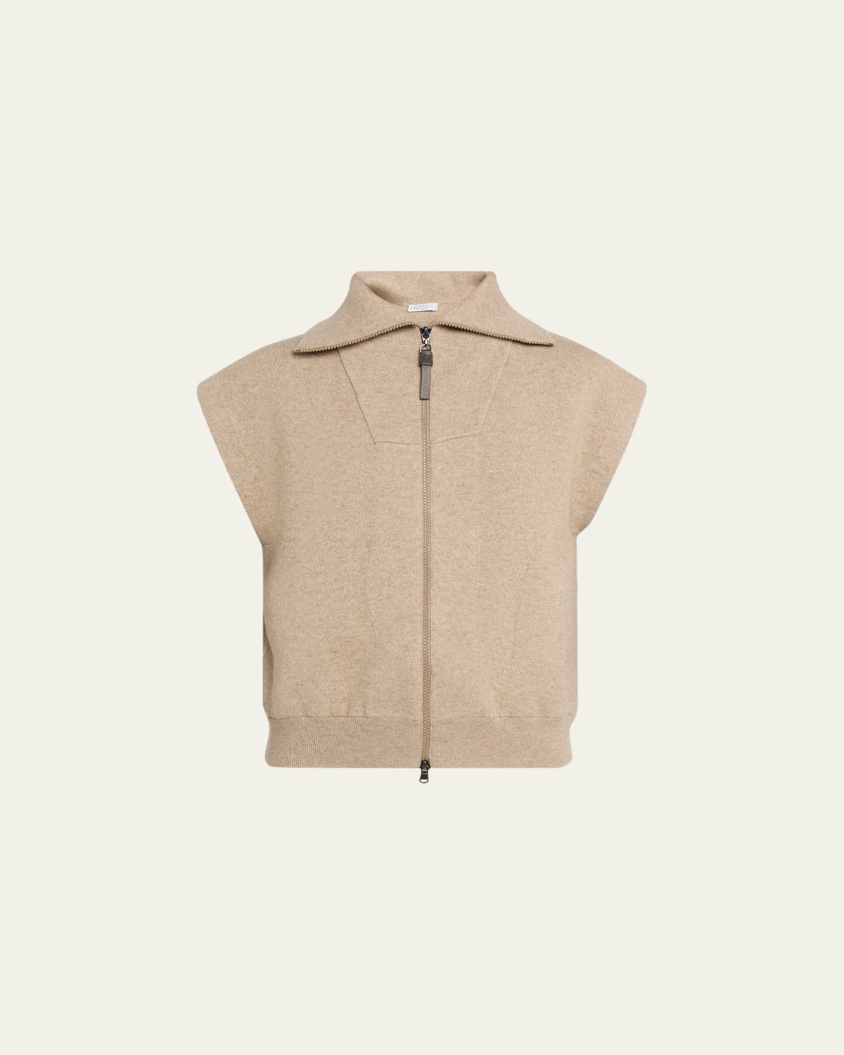Brunello Cucinelli Sleeveless Cashmere Zip Cardigan - Women's Clothing