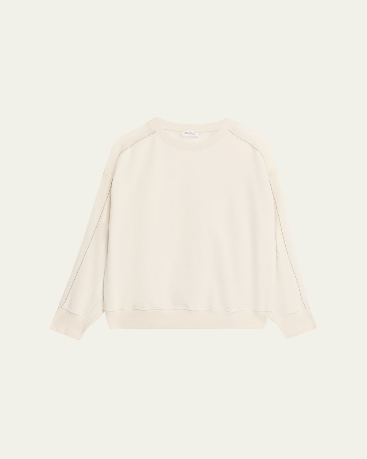 Brunello Cucinelli Sheer-Sleeve Sweatshirt | Thumbnail 6