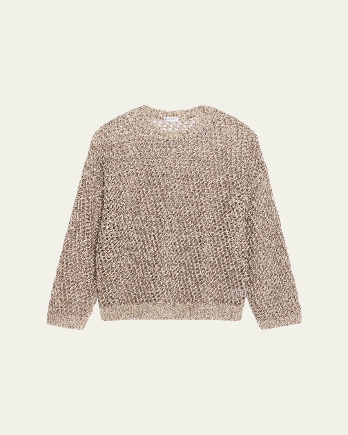 Brunello Cucinelli Net Silk-Blend Crewneck Sweater