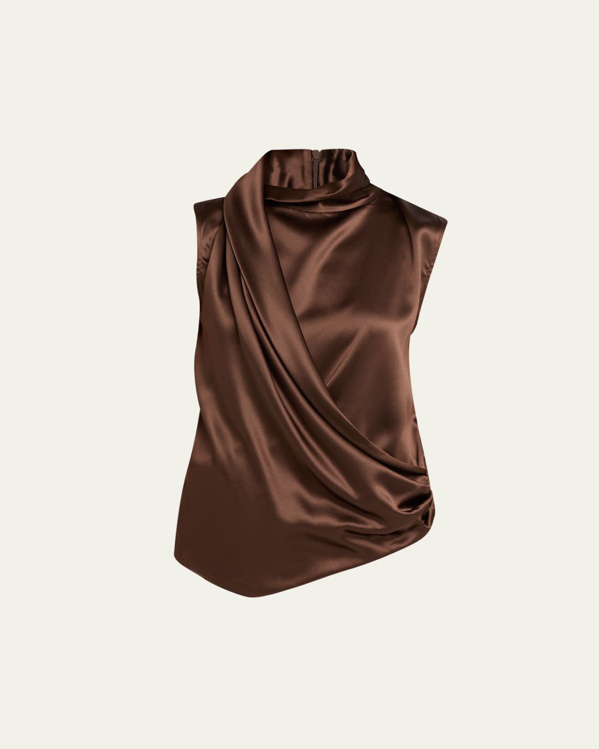 Brunello Cucinelli Silk Draped Sleeveless Blouse | Thumbnail 6 Brunello Cucinelli Silk Draped Sleeveless Blouse | Thumbnail 6