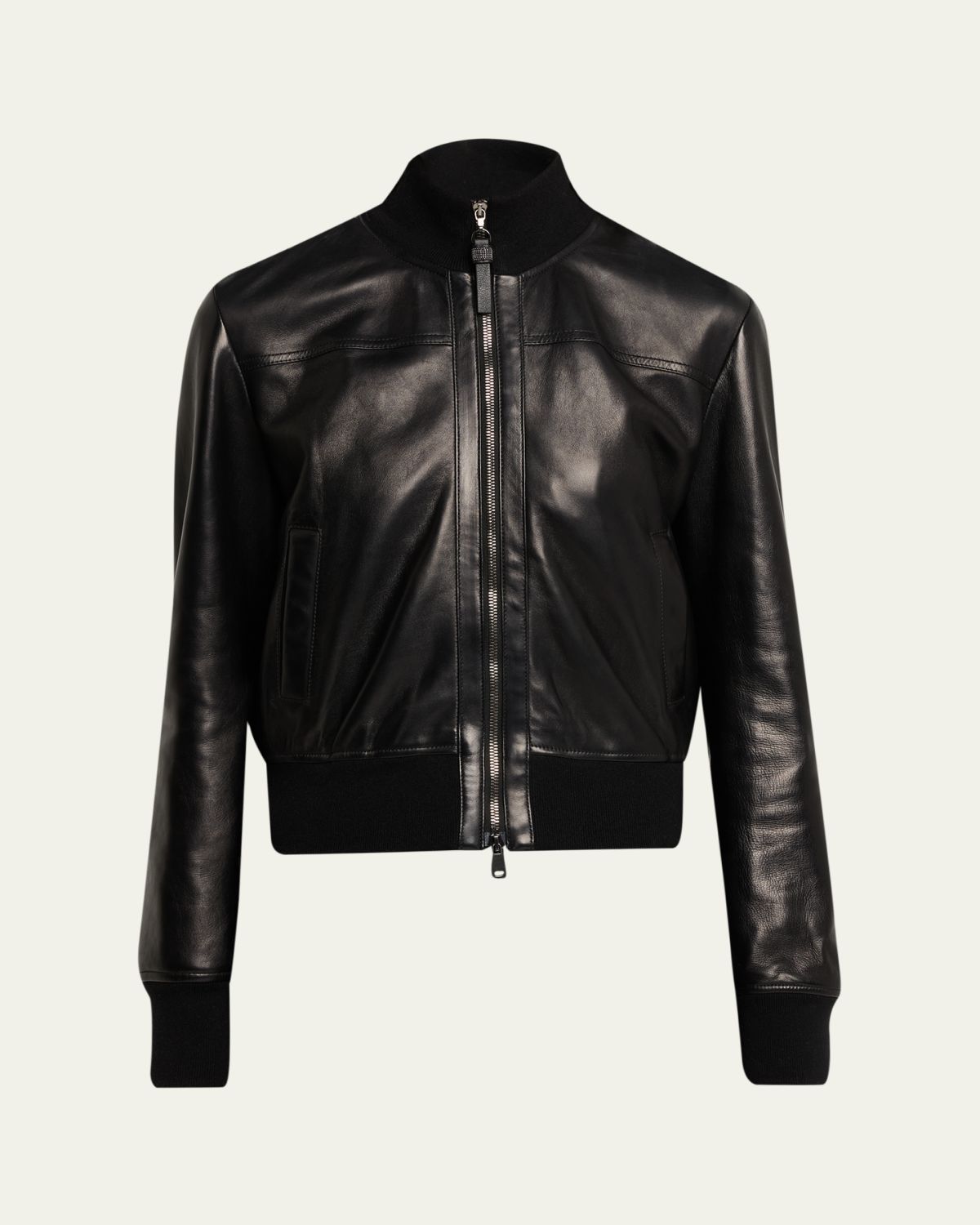 Brunello Cucinelli Turtleneck Leather Bomber Jacket | Thumbnail 6 Brunello Cucinelli Turtleneck Leather Bomber Jacket | Thumbnail 6